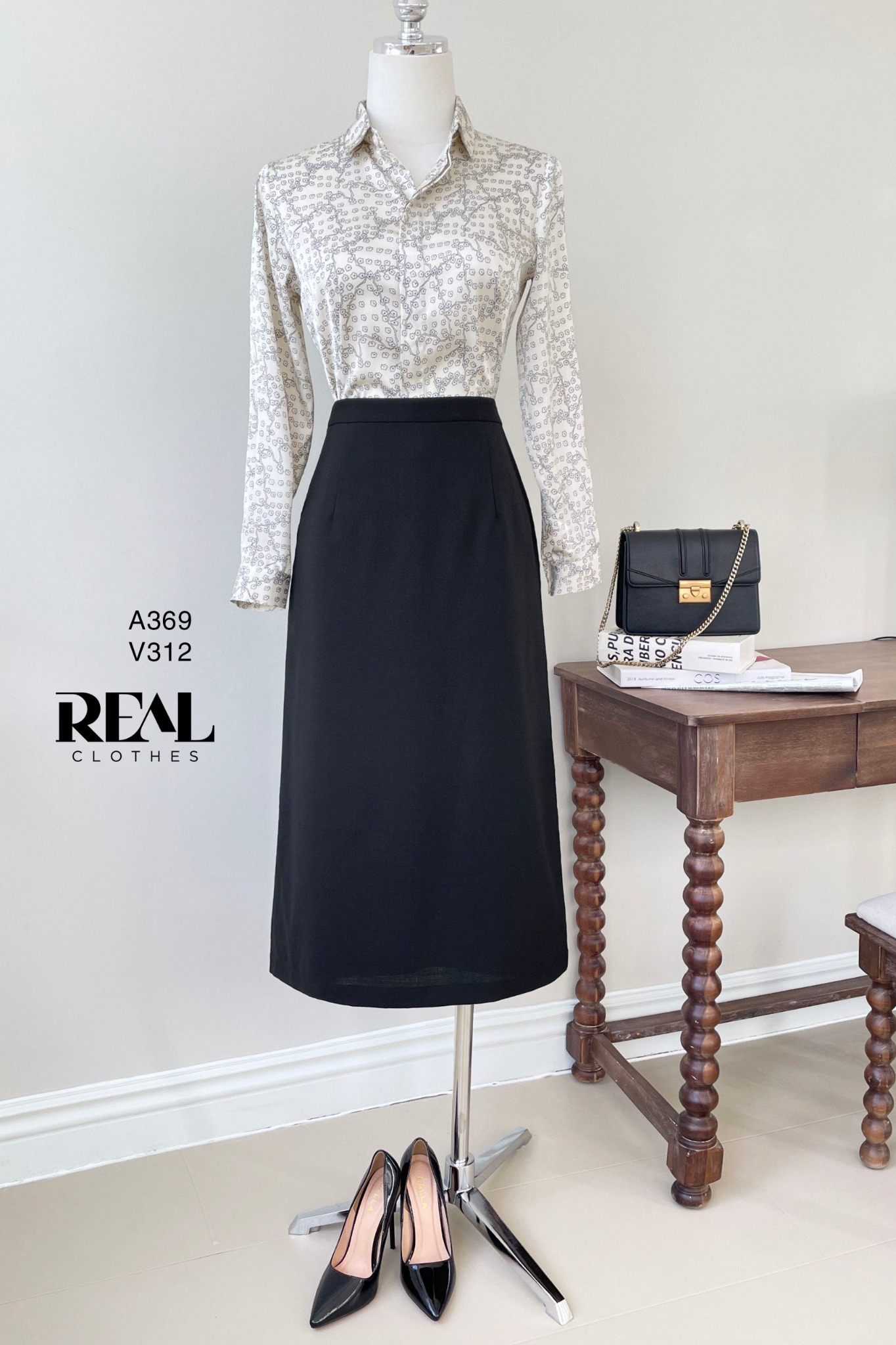 Sơ mi satin hoa kem