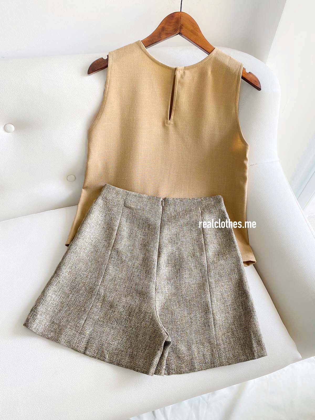 Áo linen cafe sữa