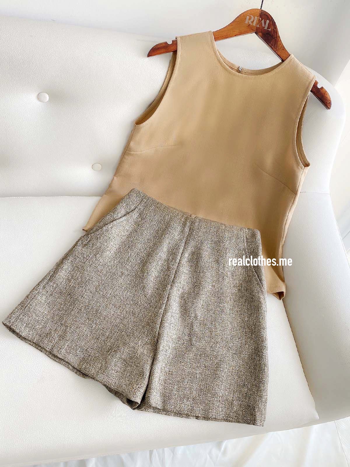 Áo linen cafe sữa