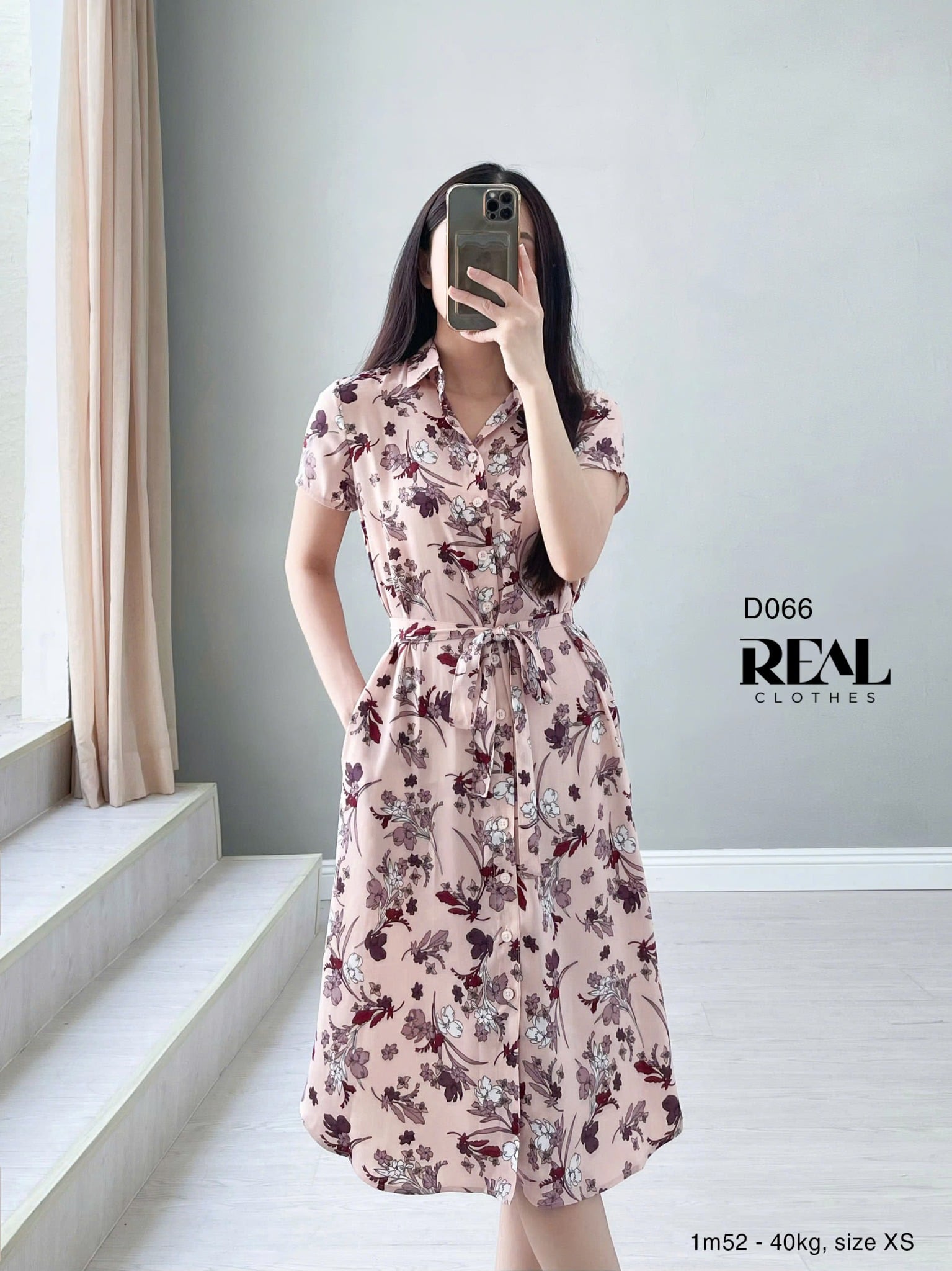 Đầm sơ mi hoa tím SALE