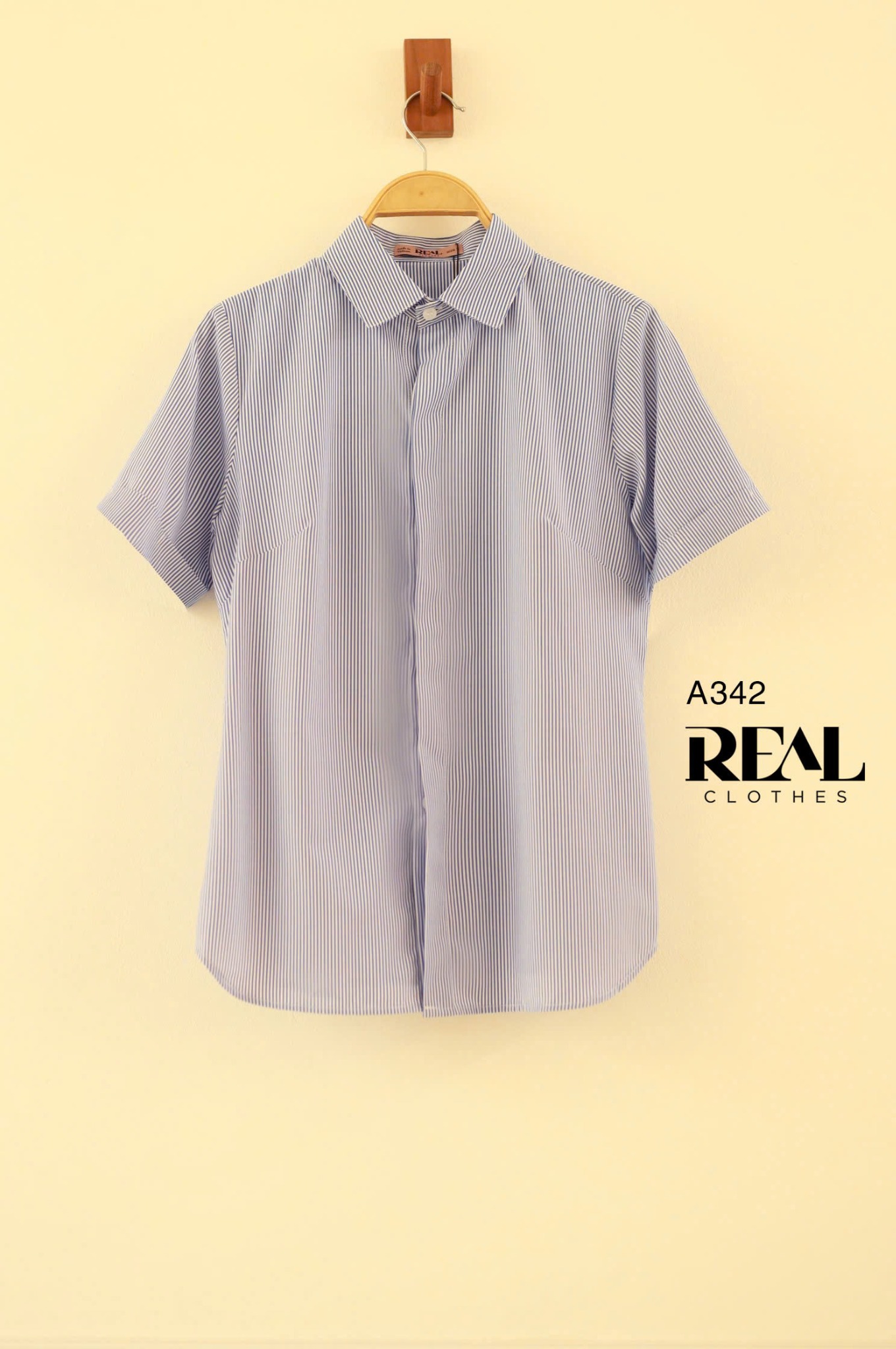 Sơ mi sọc xanh tay đủ