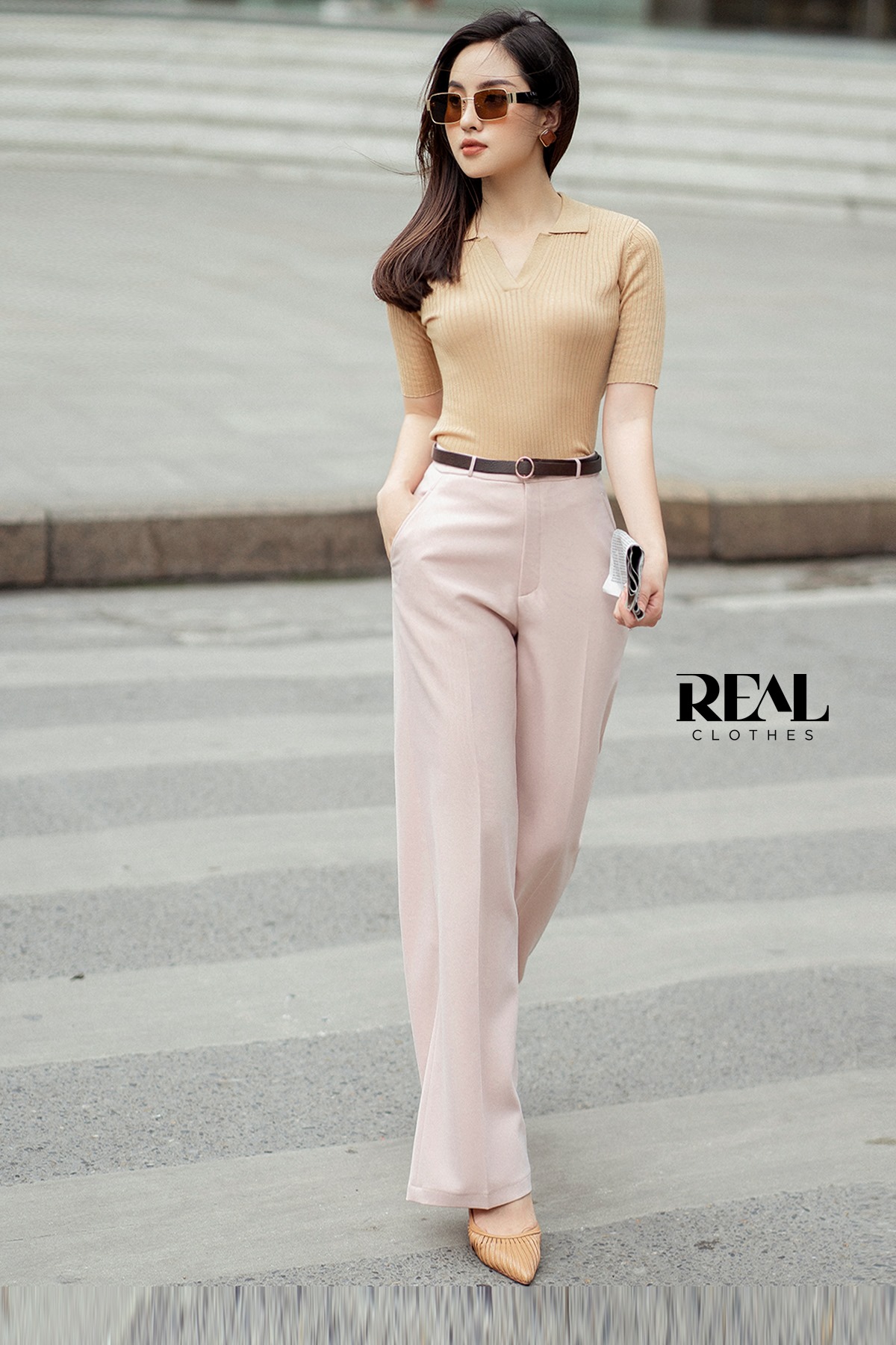 Quần suông Paris nude