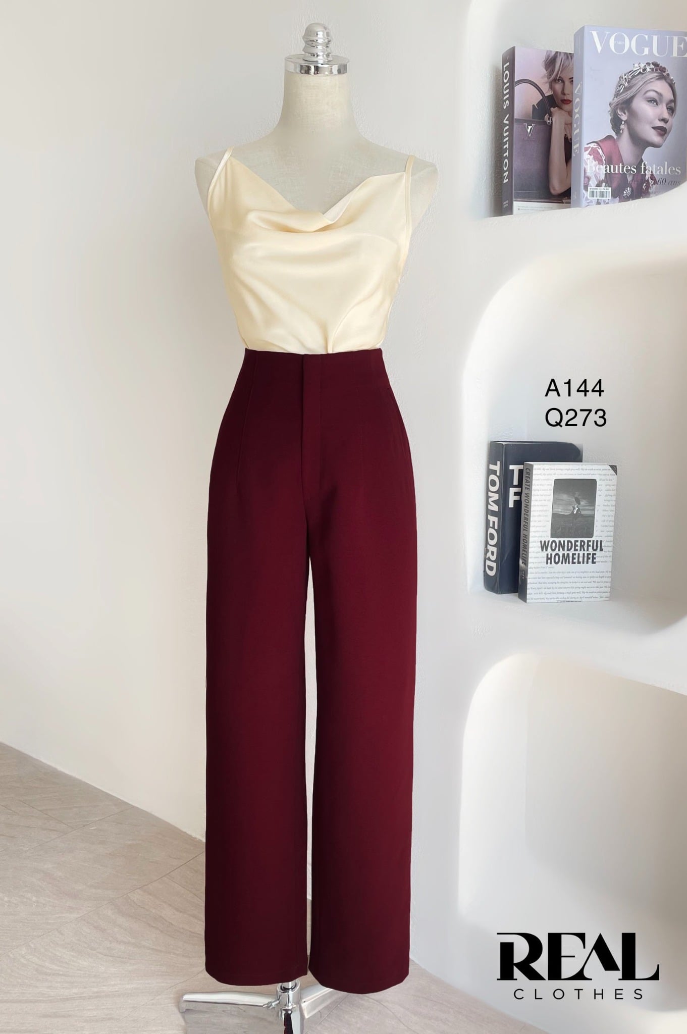 Quần suông Tokyo đỏ đô