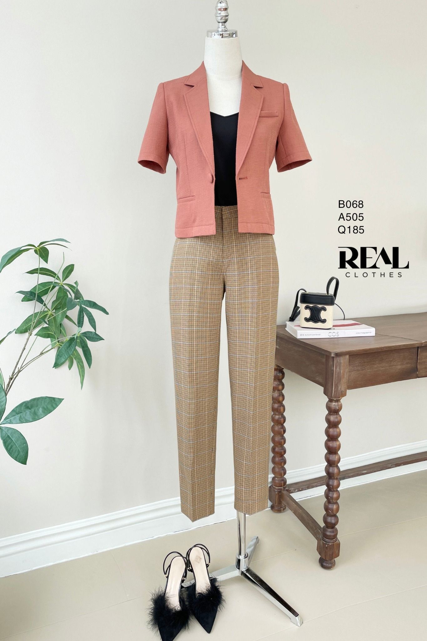  Blazer tay ngắn cam gạch MỚI 