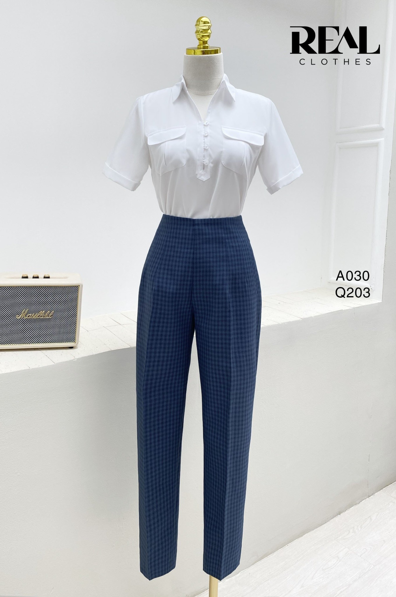 Quần Tokyo caro xanh đậm SALE