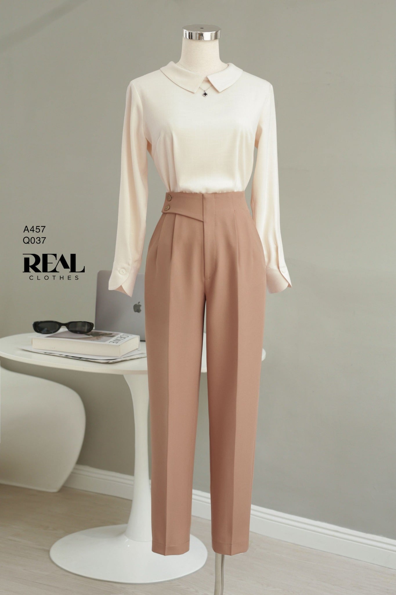 Quần Tokyo nút da bò