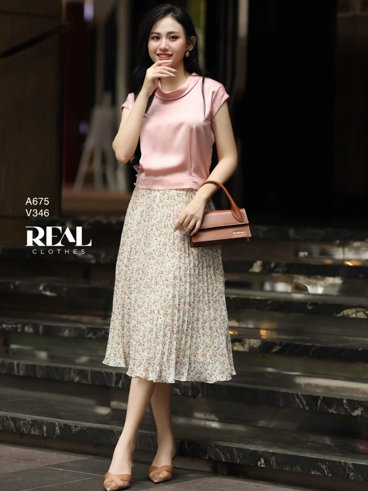  Váy rẻ quạt hoa kem FINAL SALE - size S 