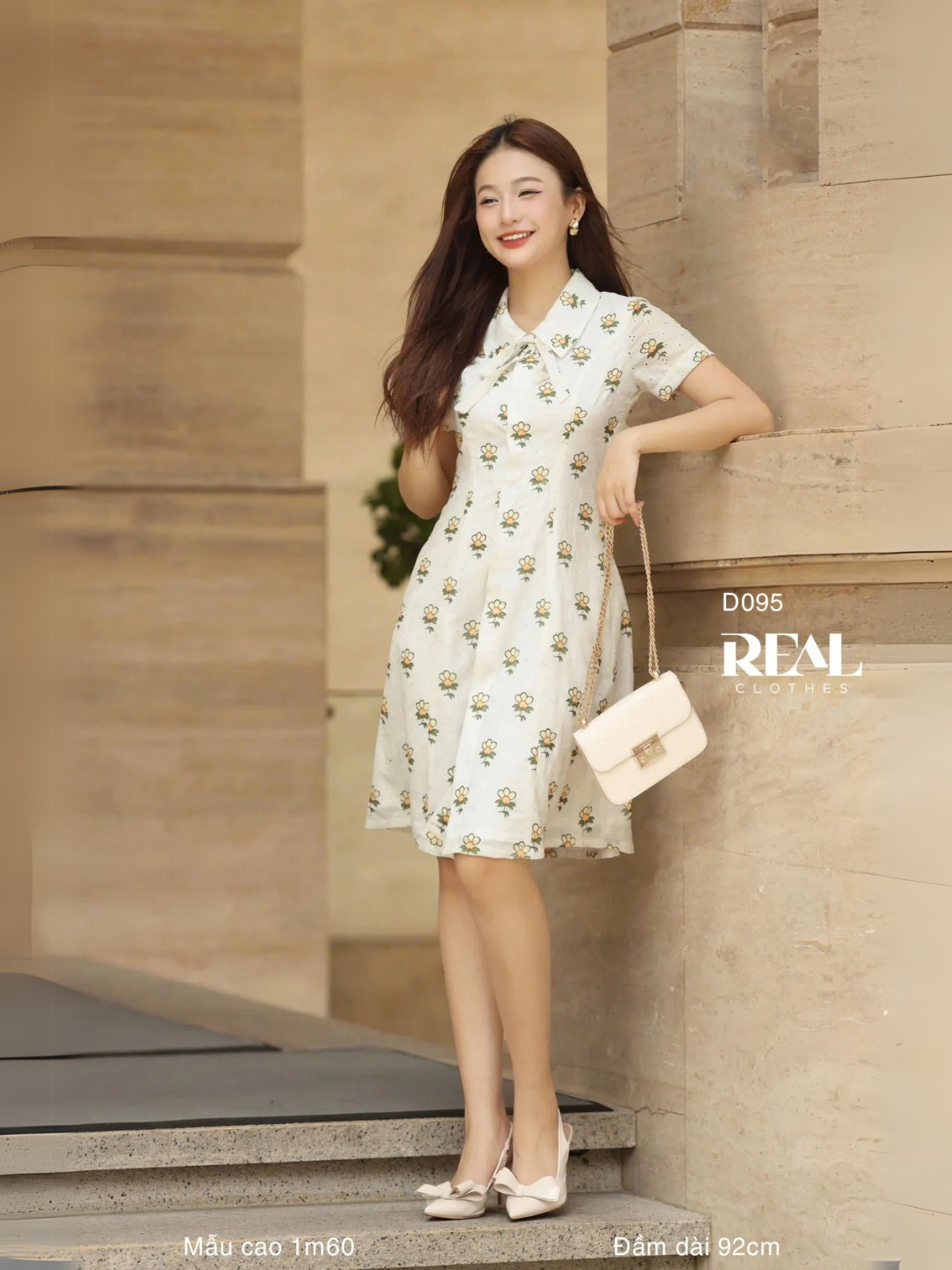  Đầm 8 Mảnh Cổ Lá Sen Ren Thêu 