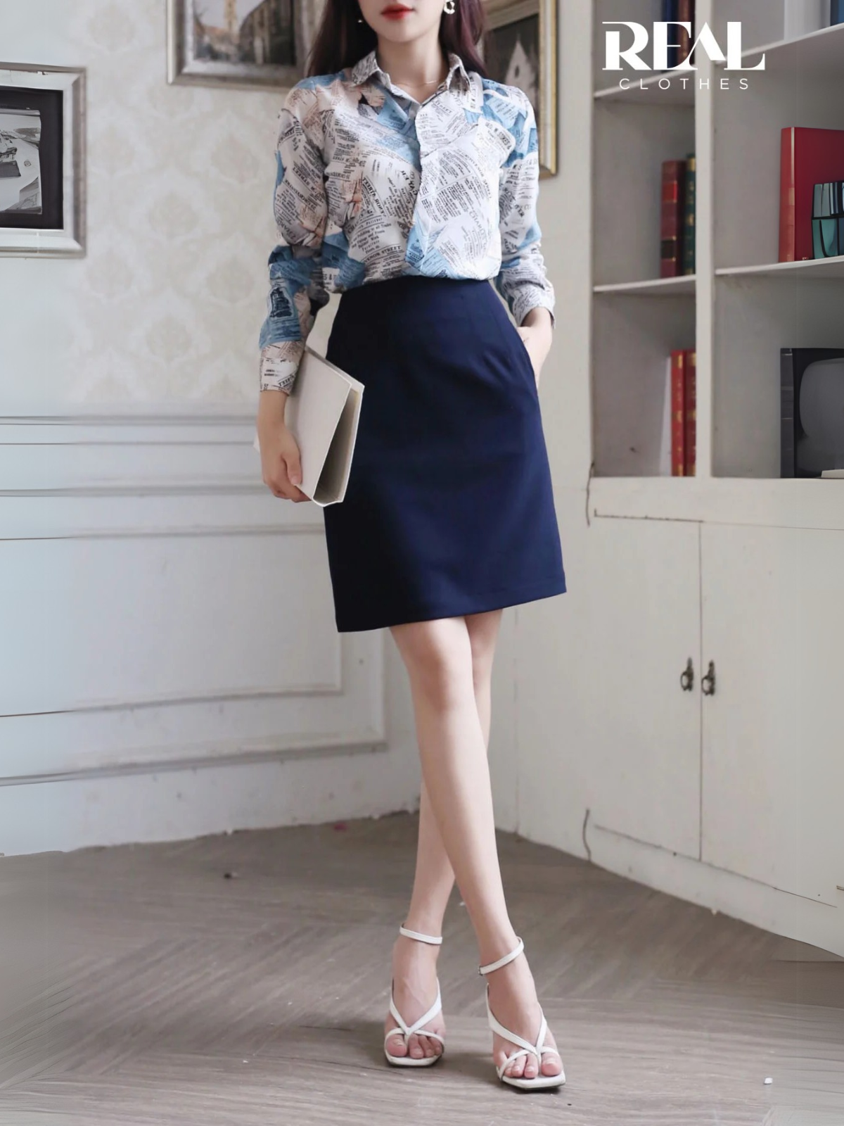 Váy Tokyo cindy xanh đen