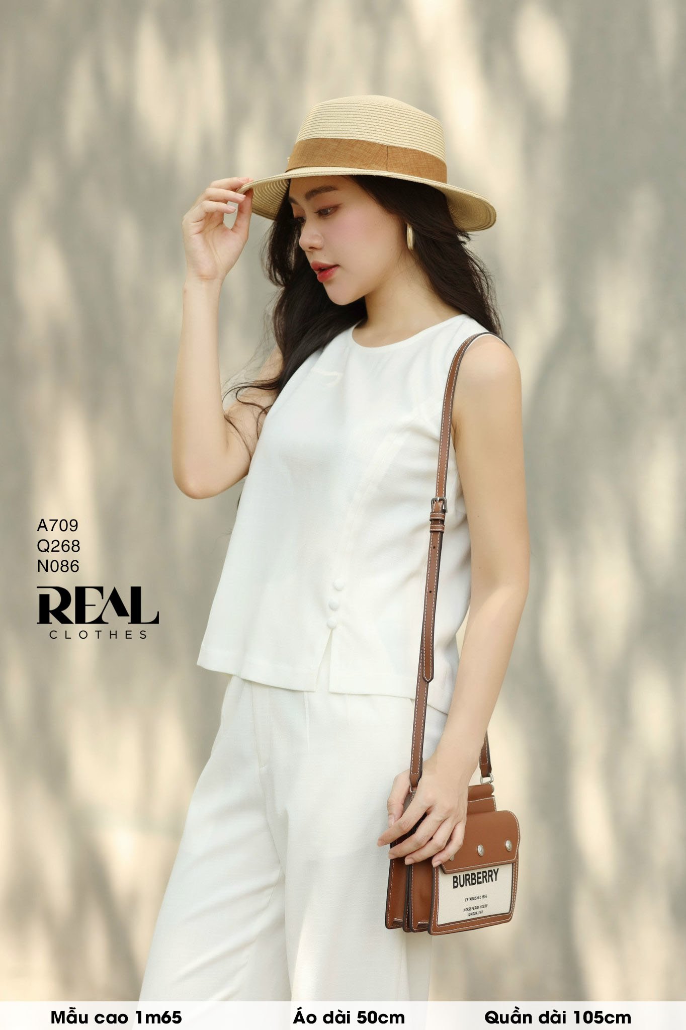 Quần suông Tokyo nút linen trắng