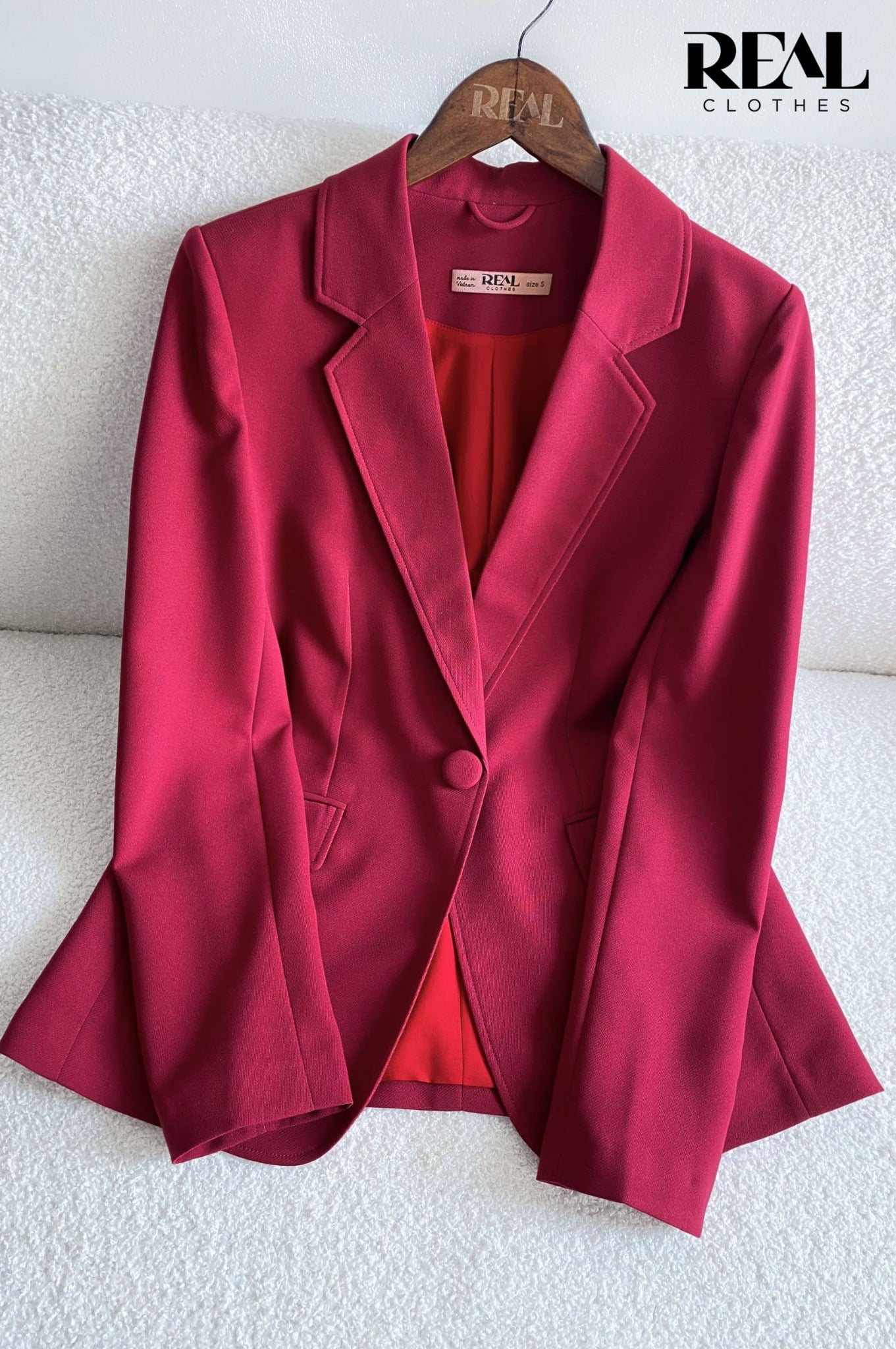 Blazer 2 lớp hồng cẩm