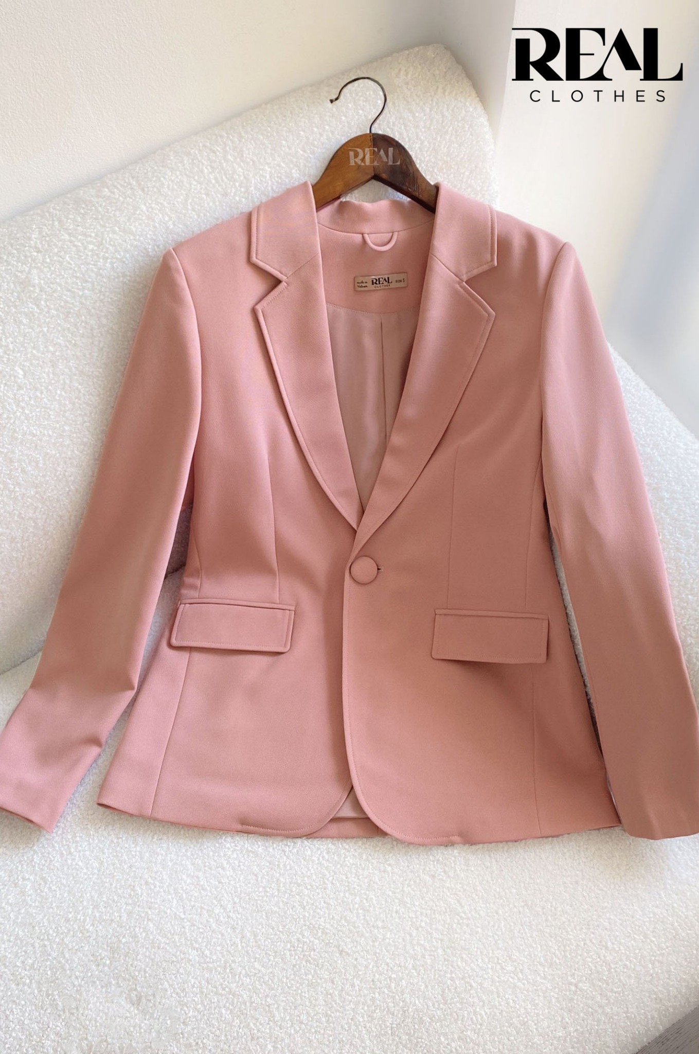 Blazer 2 lớp hồng đậm