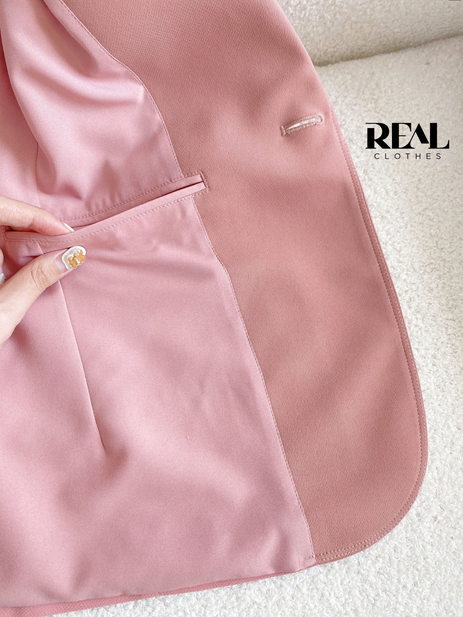 Blazer 2 lớp hồng đậm