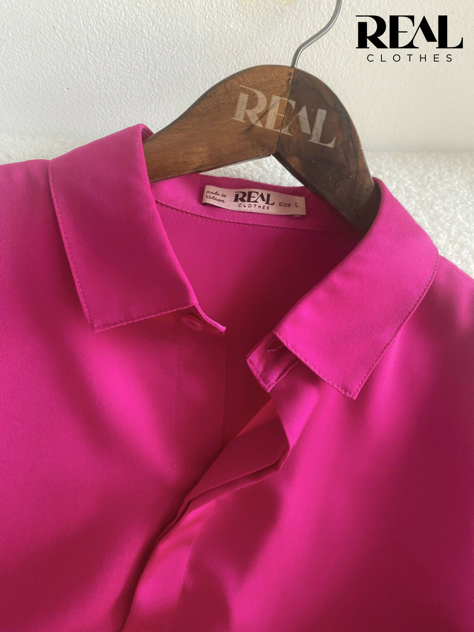 Sơ mi cổ mềm hồng cẩm