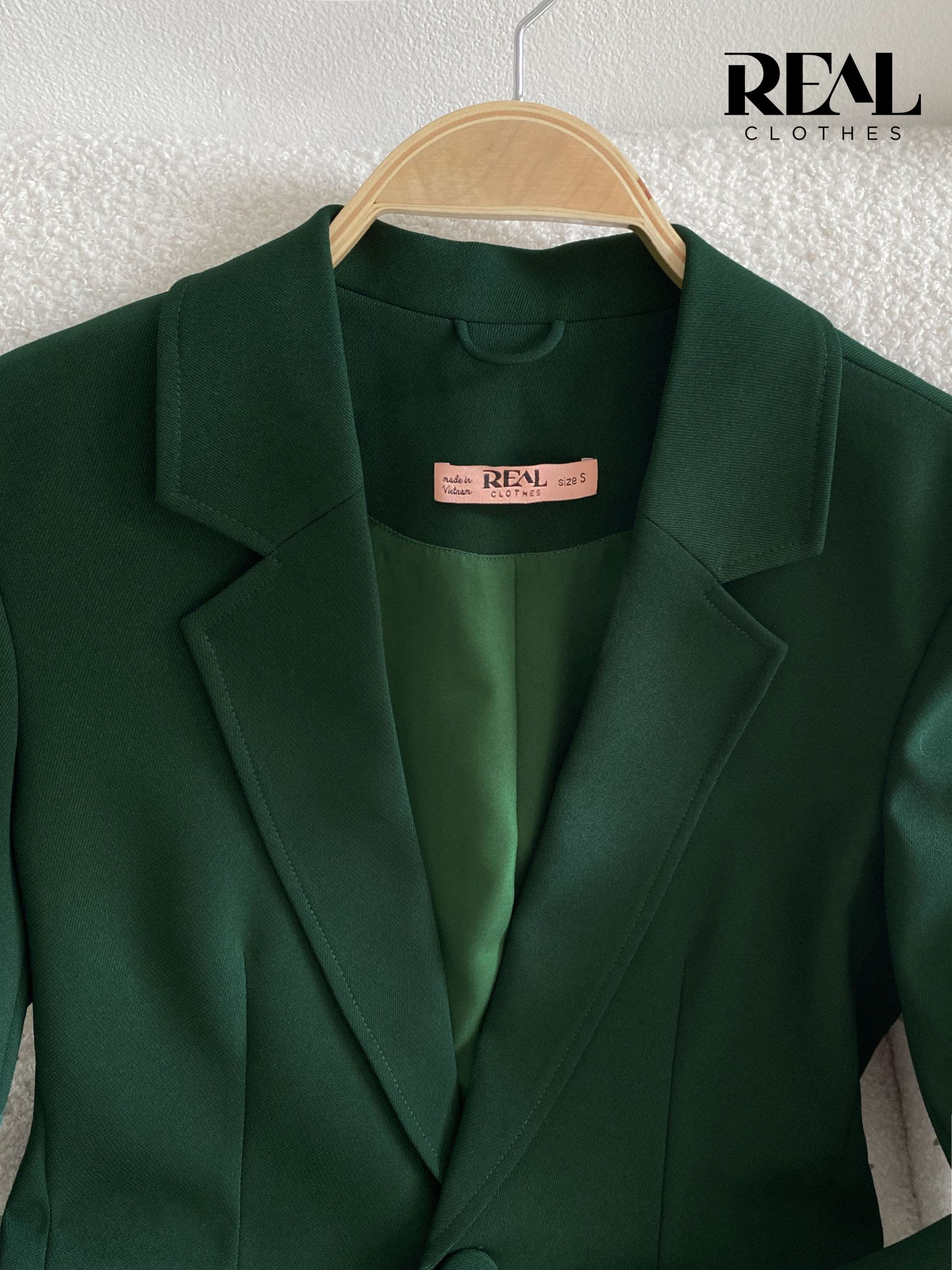 Blazer 2 lớp xanh lá