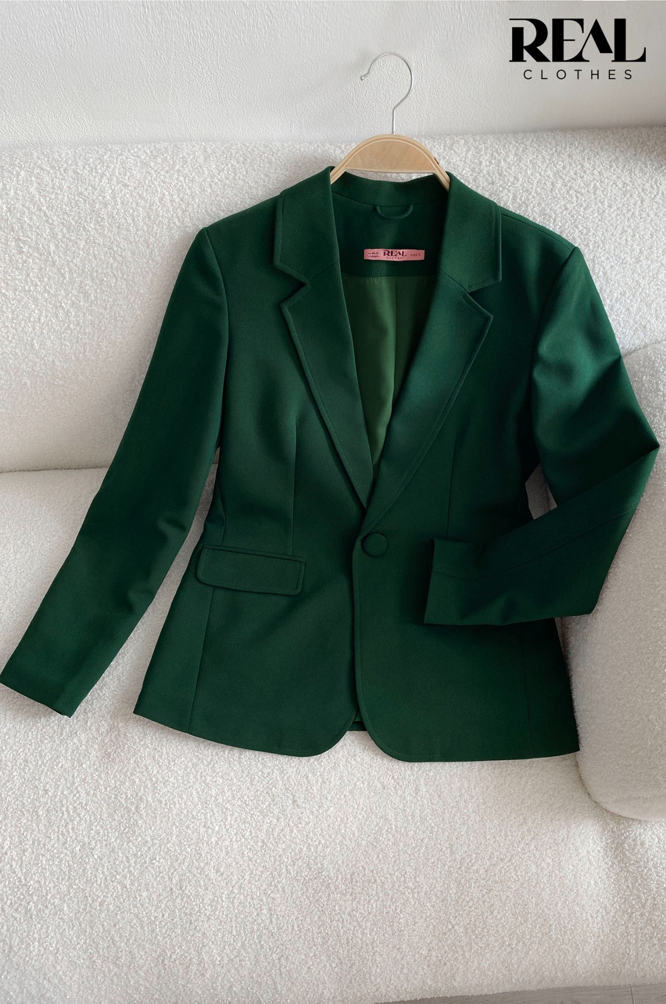 Blazer 2 lớp xanh lá