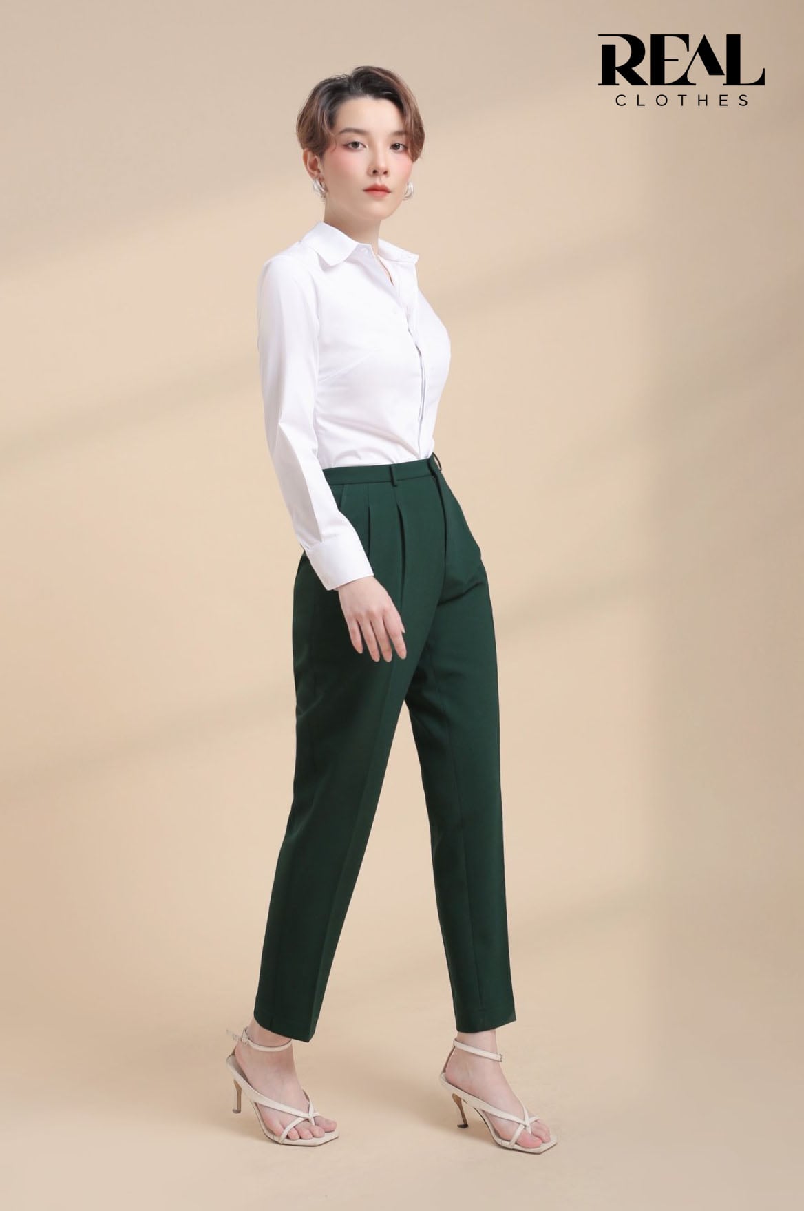 Quần lưng cao cindy xanh lá SALE