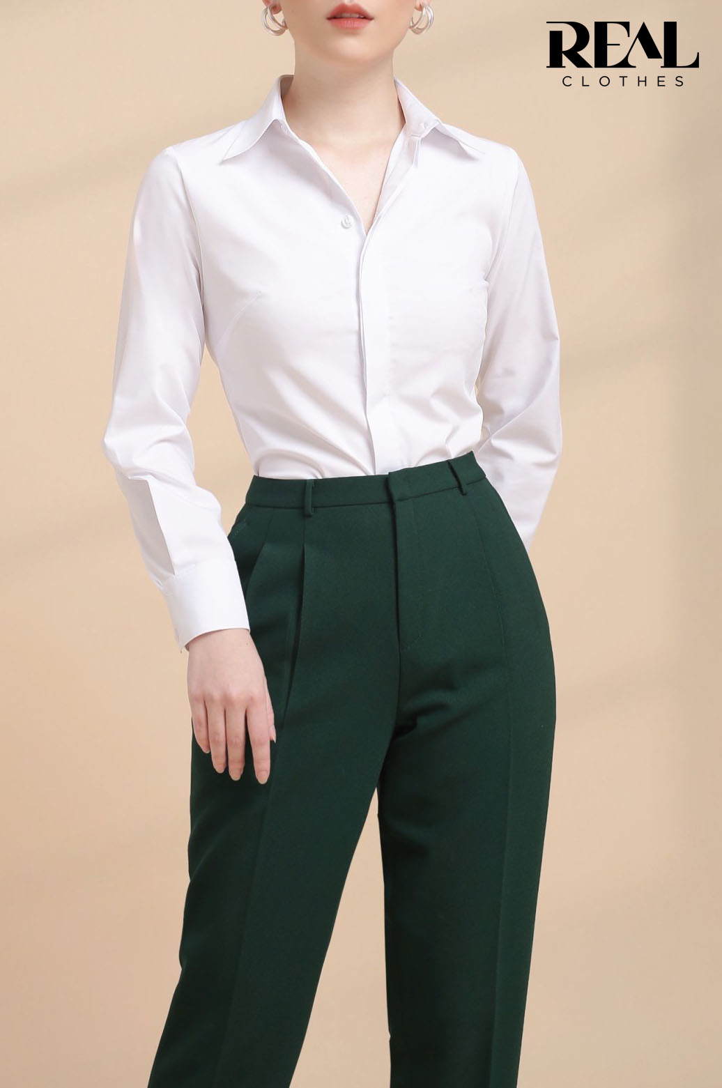 Quần lưng cao cindy xanh lá SALE