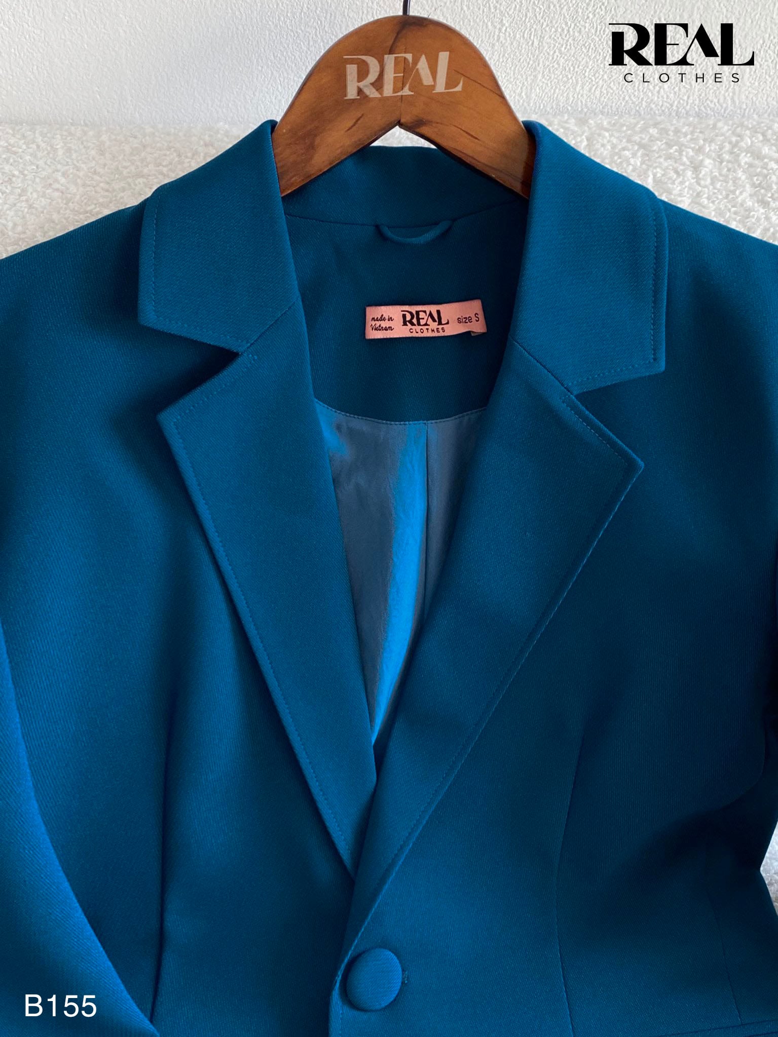 Blazer 2 lớp xanh cổ vịt