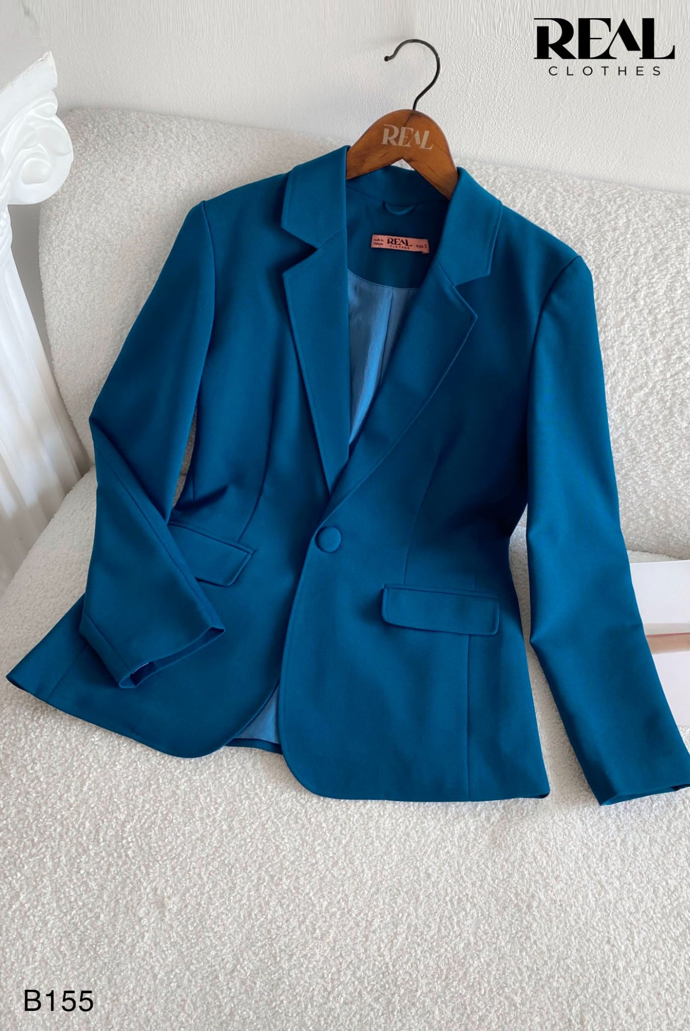 Blazer 2 lớp xanh cổ vịt
