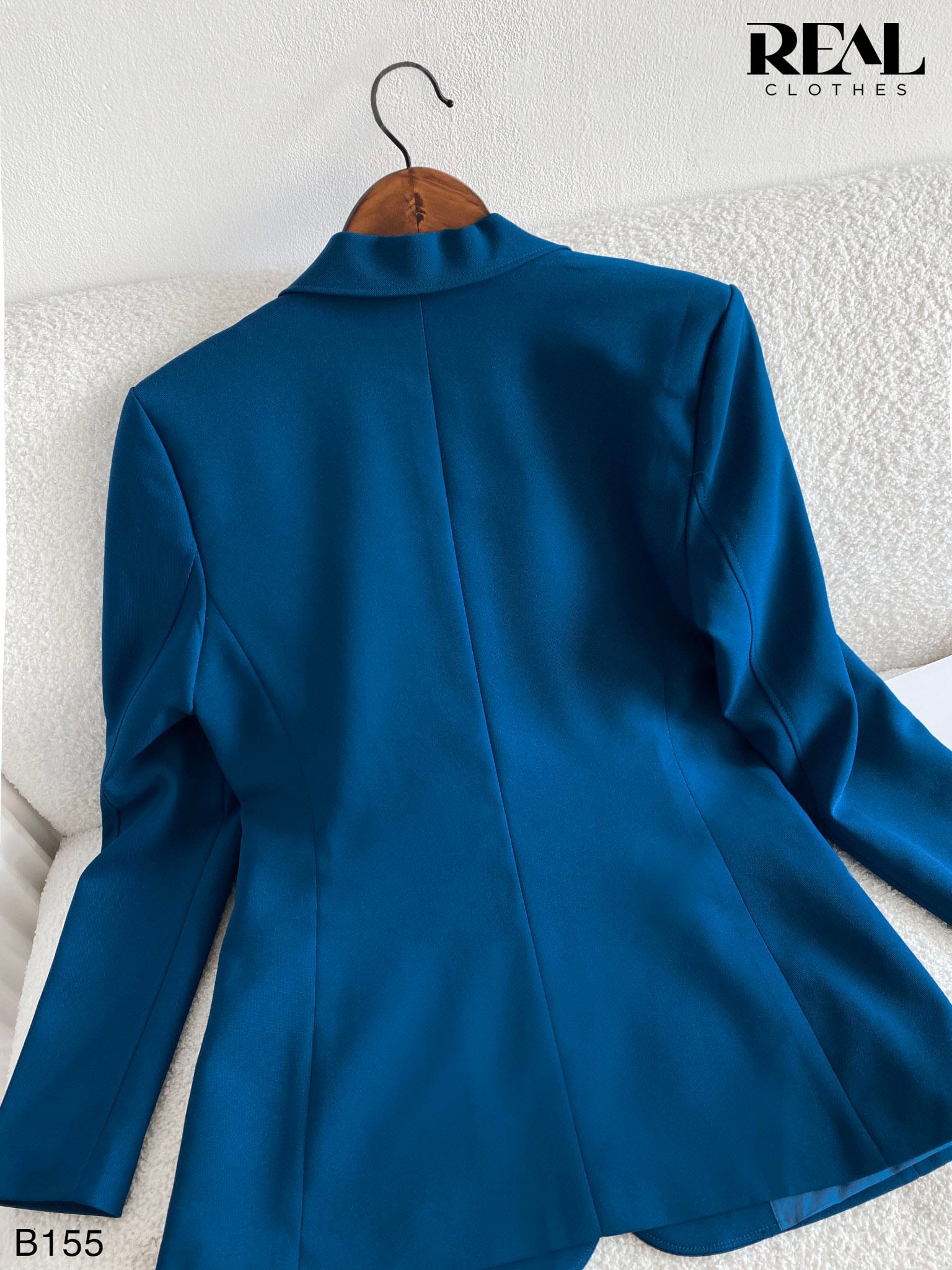 Blazer 2 lớp xanh cổ vịt