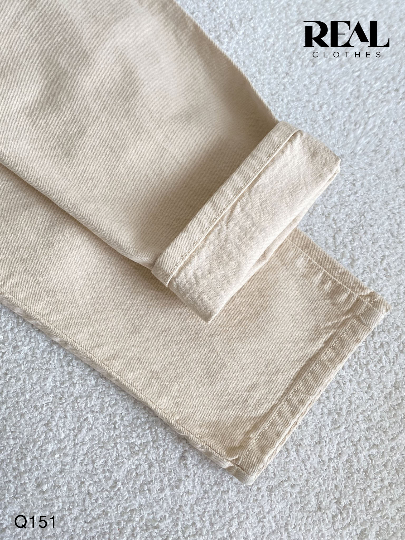 Quần Jeans baggy kem SALE