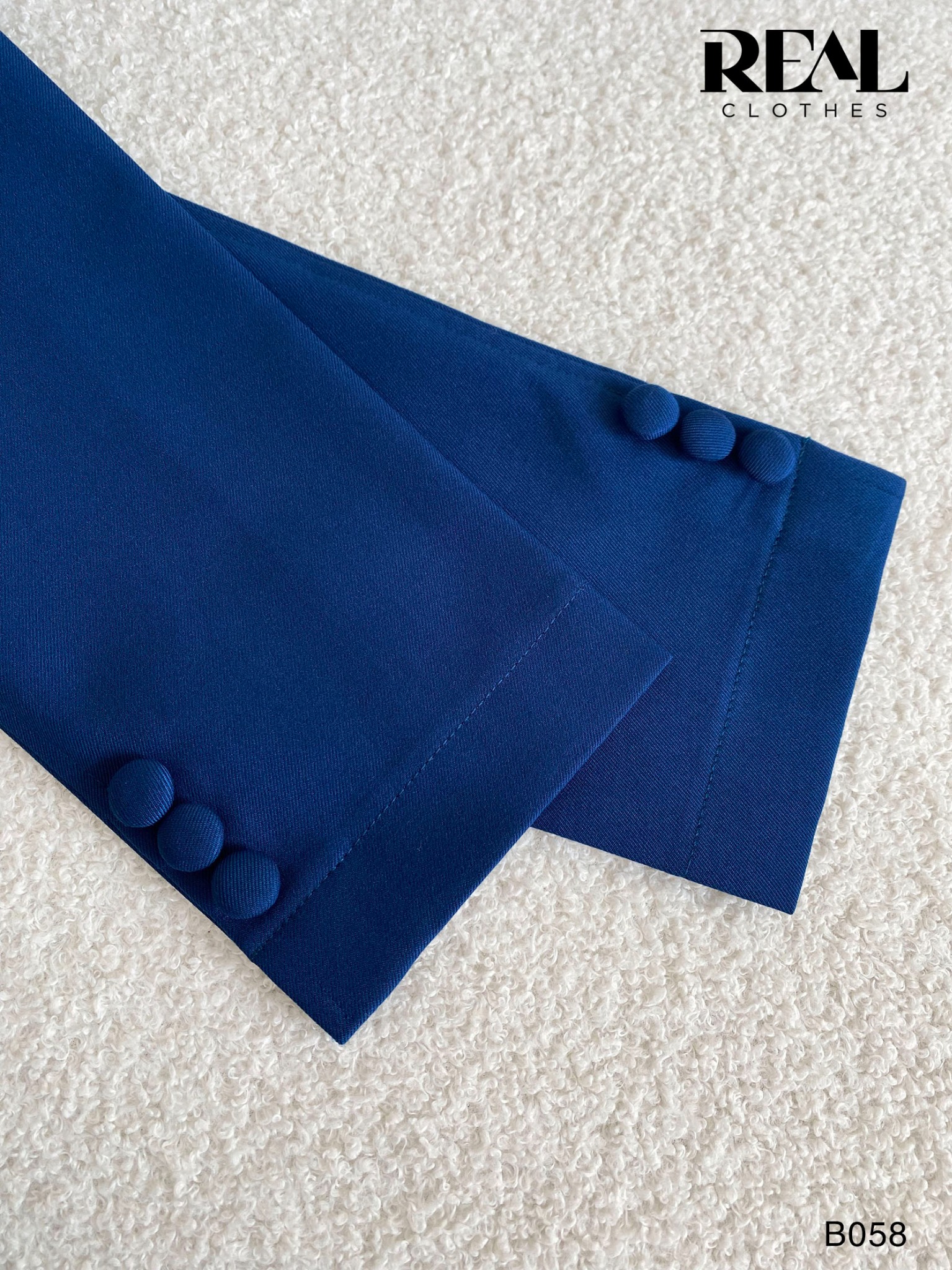 Blazer dài tay dài xanh cổ vịt