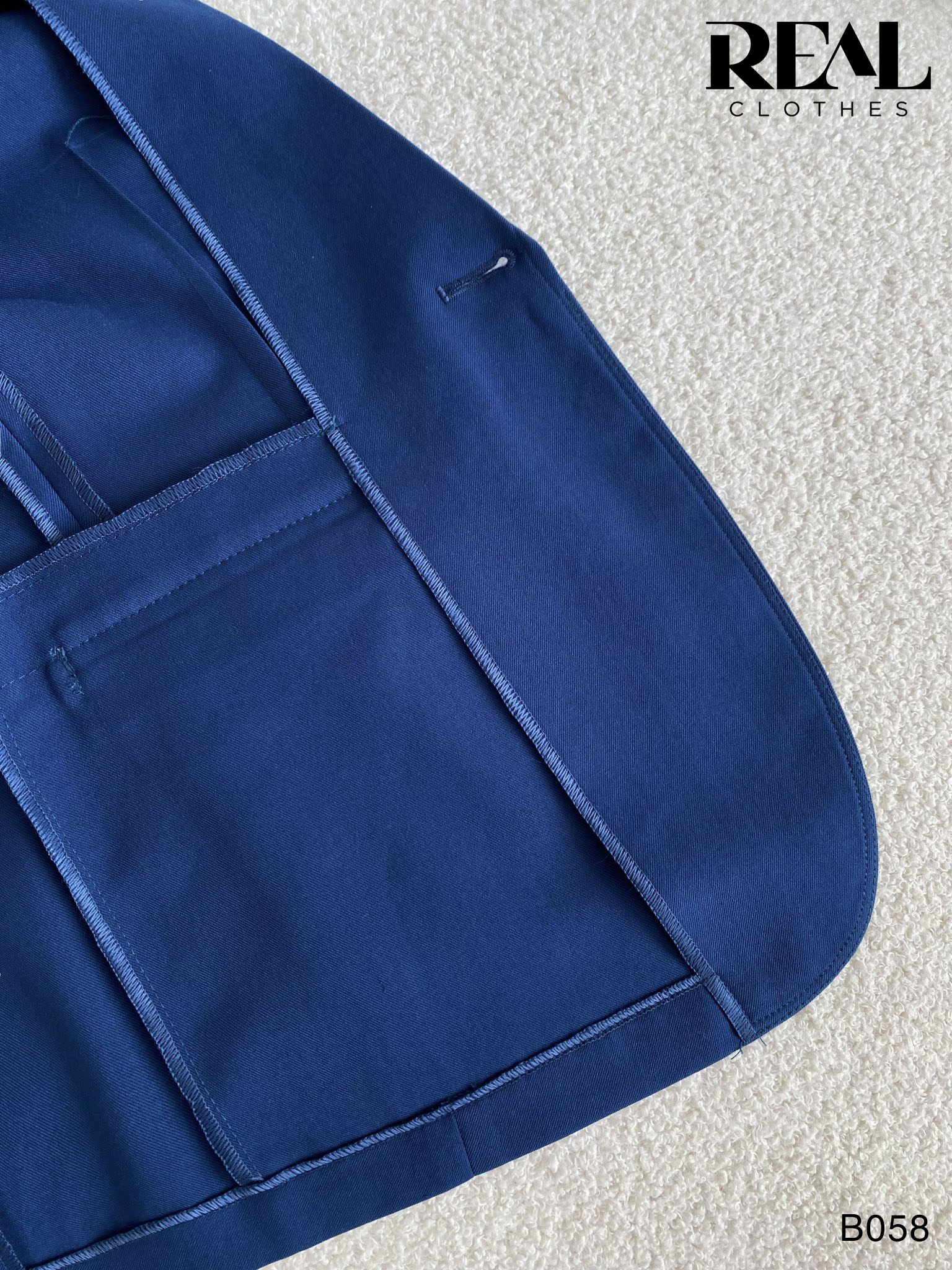 Blazer dài tay dài xanh cổ vịt