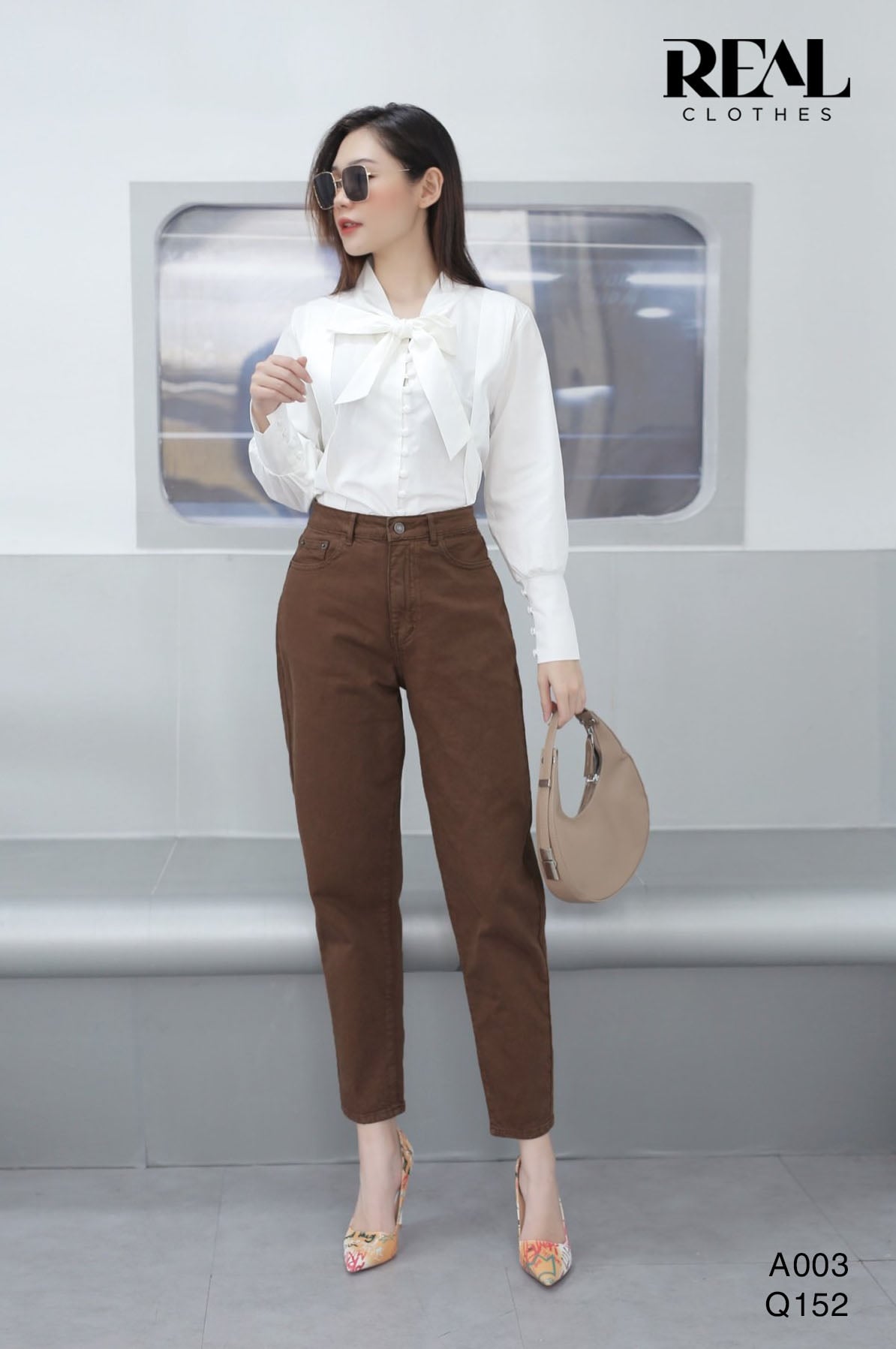 Quần Jeans baggy nâu SALE