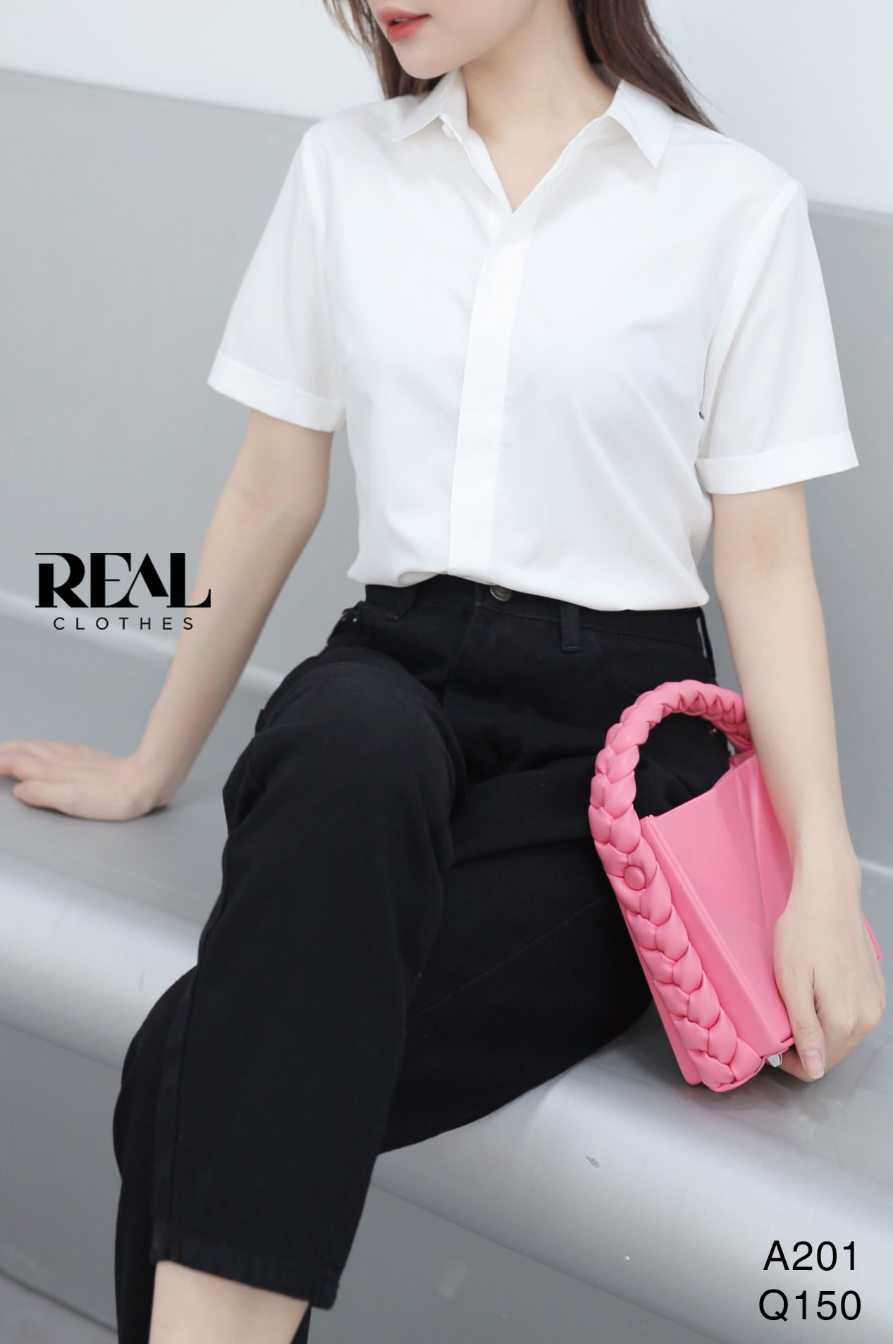 Sơ mi lụa sồi trắng tay đủ