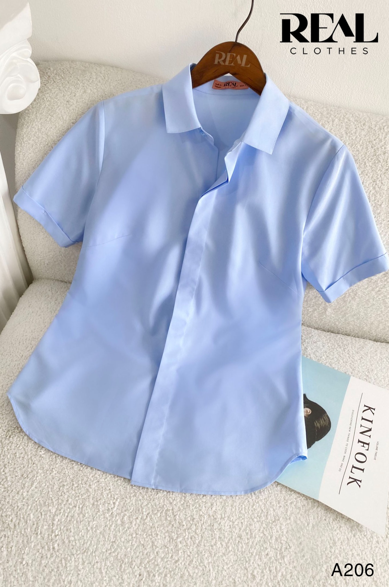 Sơ mi lụa sồi blue tay đủ