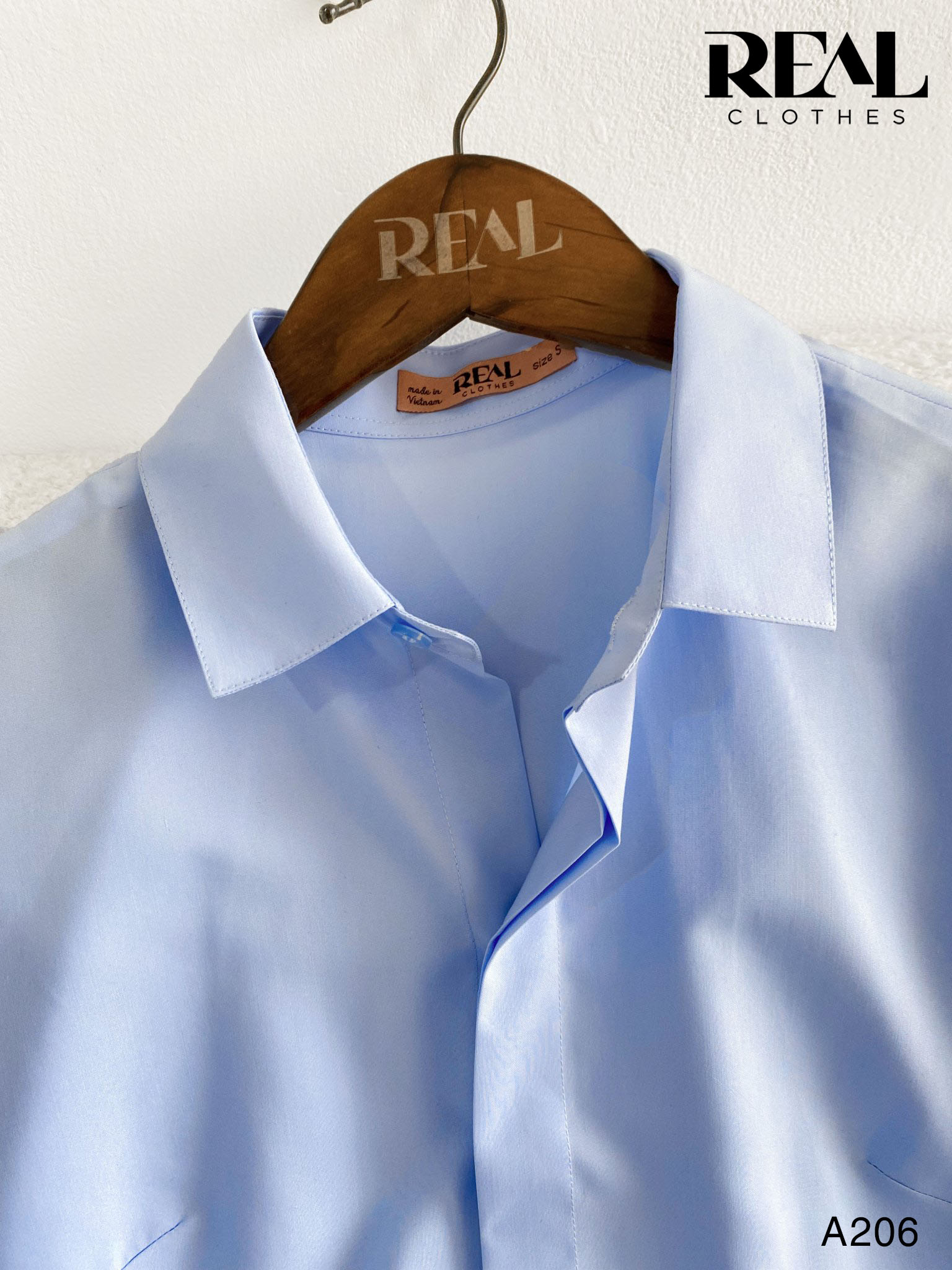 Sơ mi lụa sồi blue tay đủ