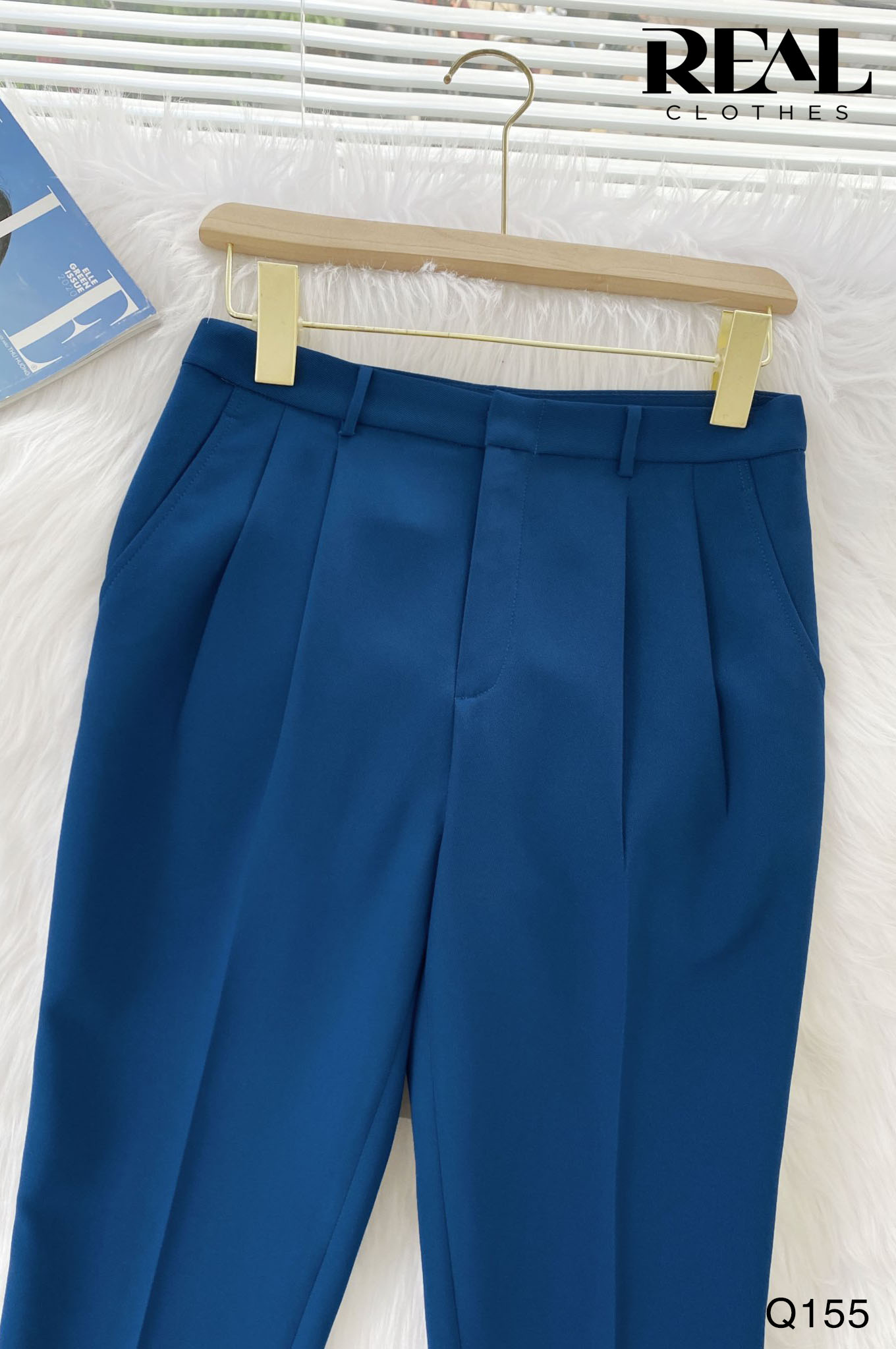 Quần lưng cao cindy xanh cổ vịt SALE