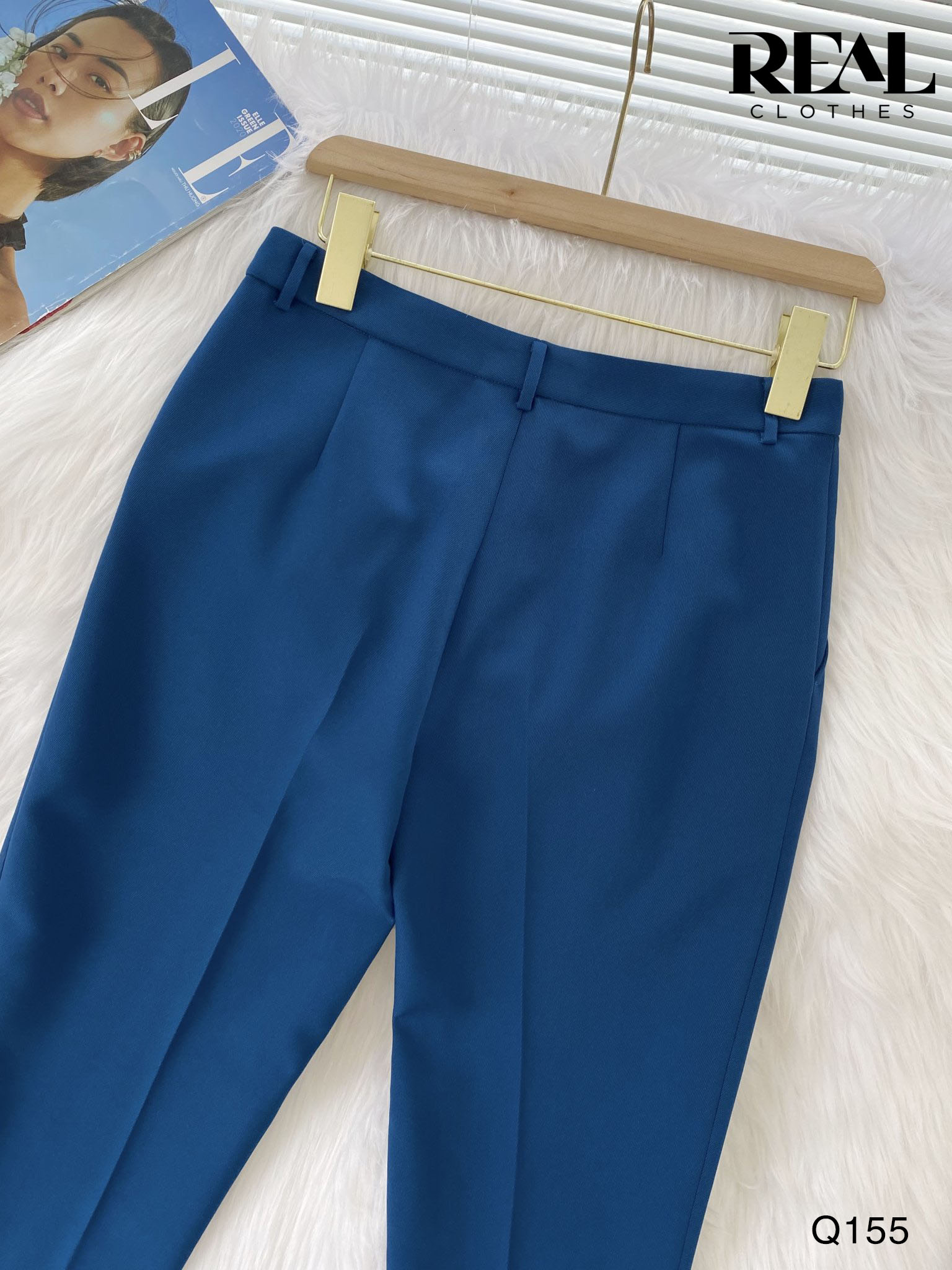 Quần lưng cao cindy xanh cổ vịt SALE