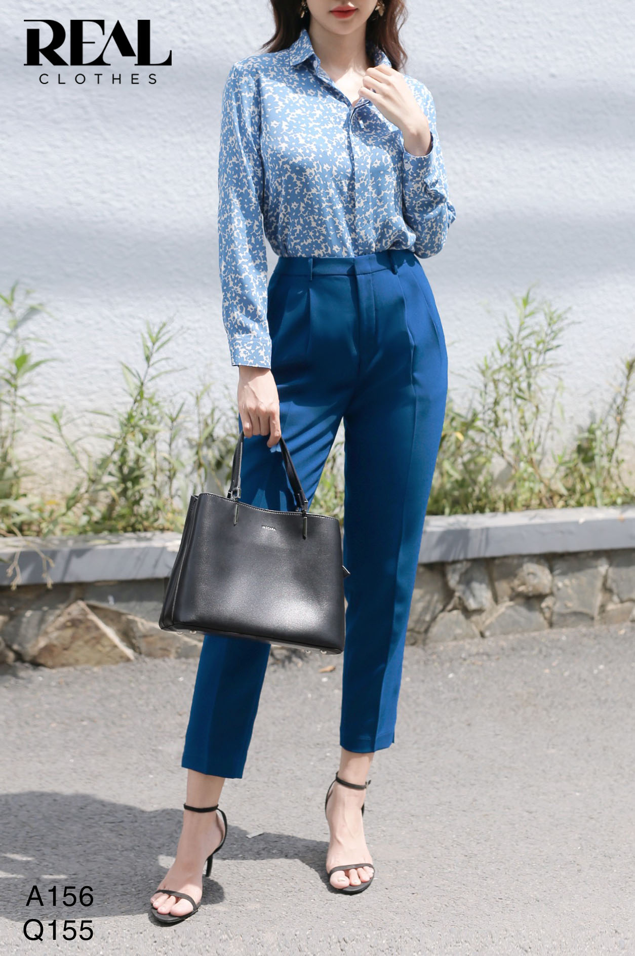 Quần lưng cao cindy xanh cổ vịt SALE