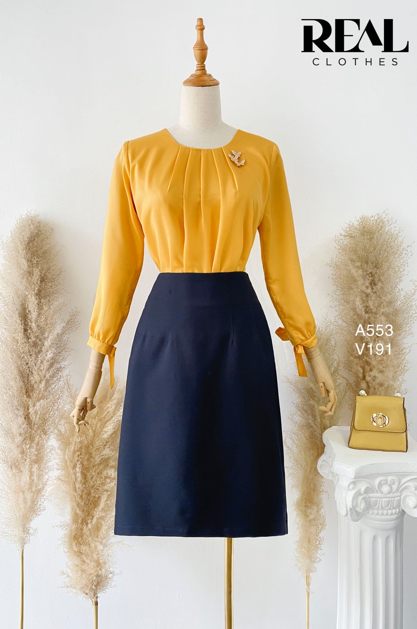 Váy Tokyo midi xanh đen