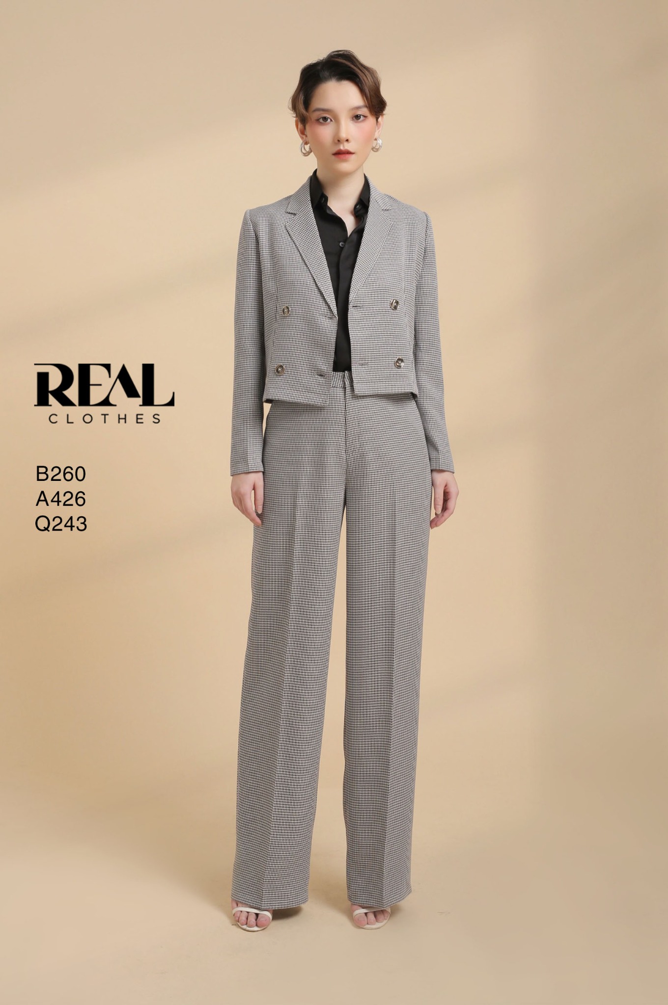 Quần suông Paris zigzag đen