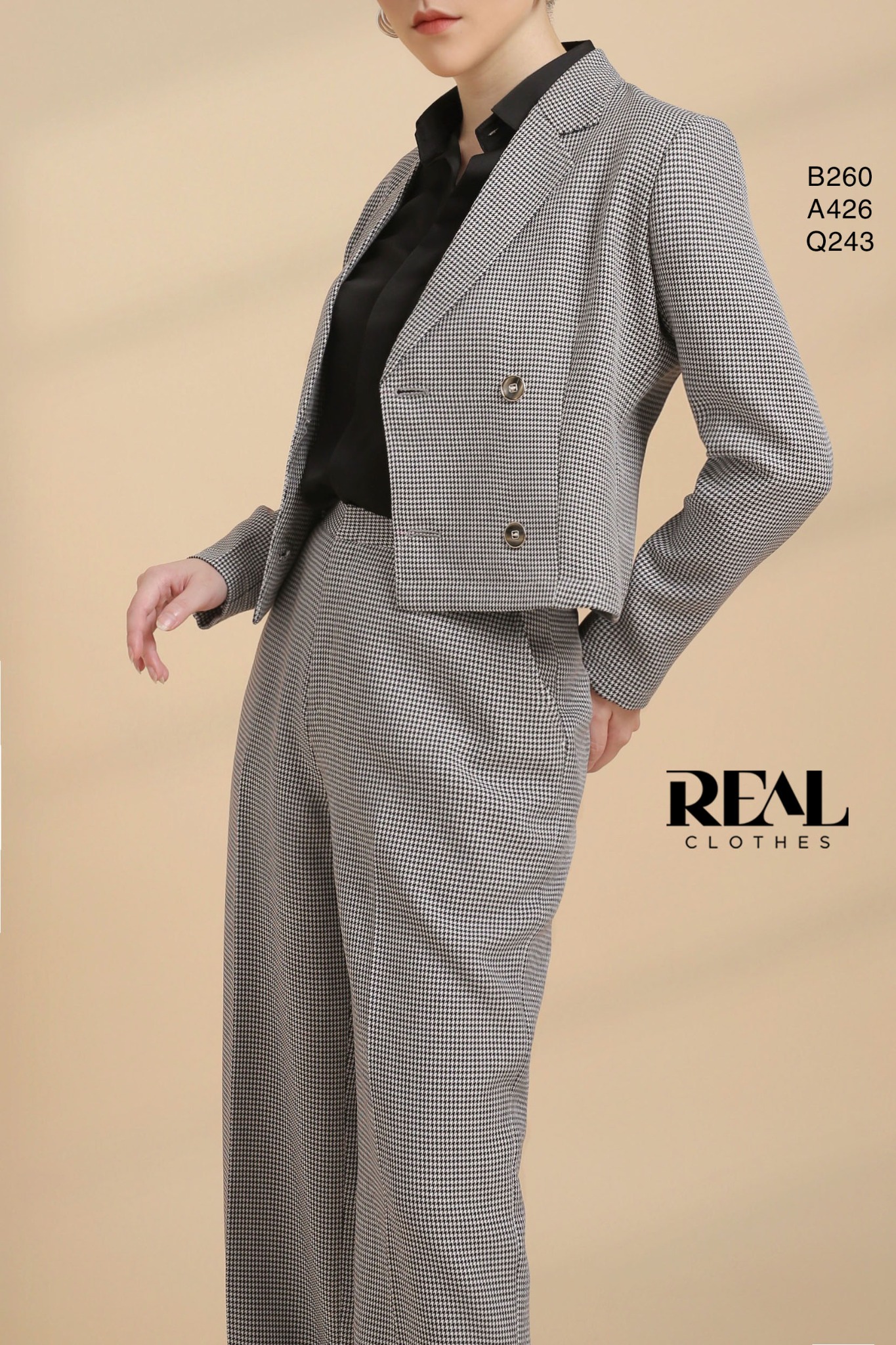 Quần suông Paris zigzag đen