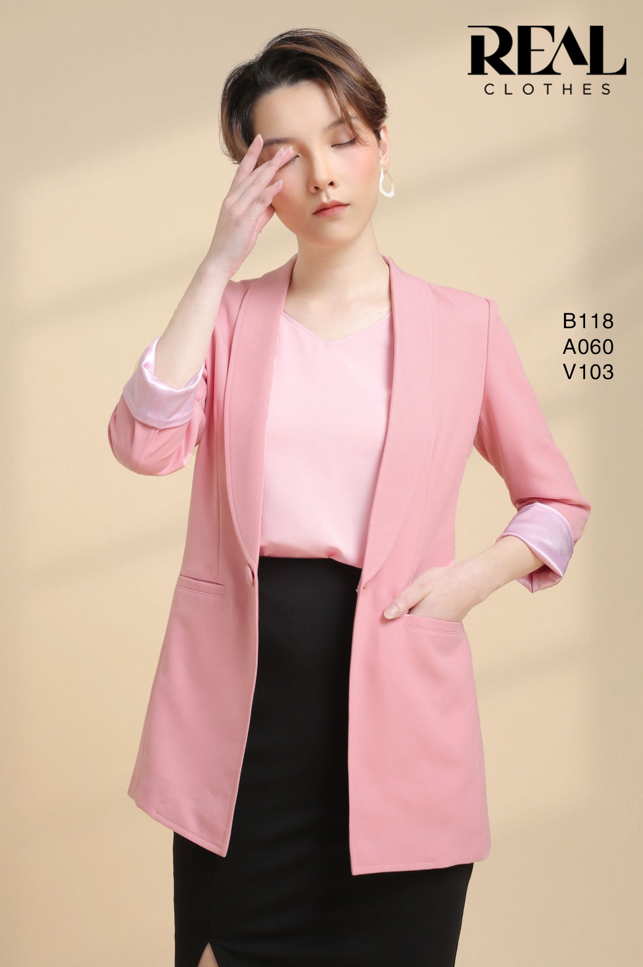 Blazer HQ hồng đậm
