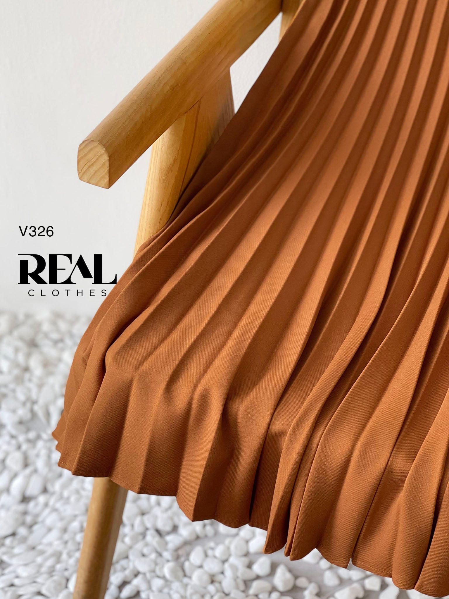 Váy rẻ quạt nâu FINAL SALE