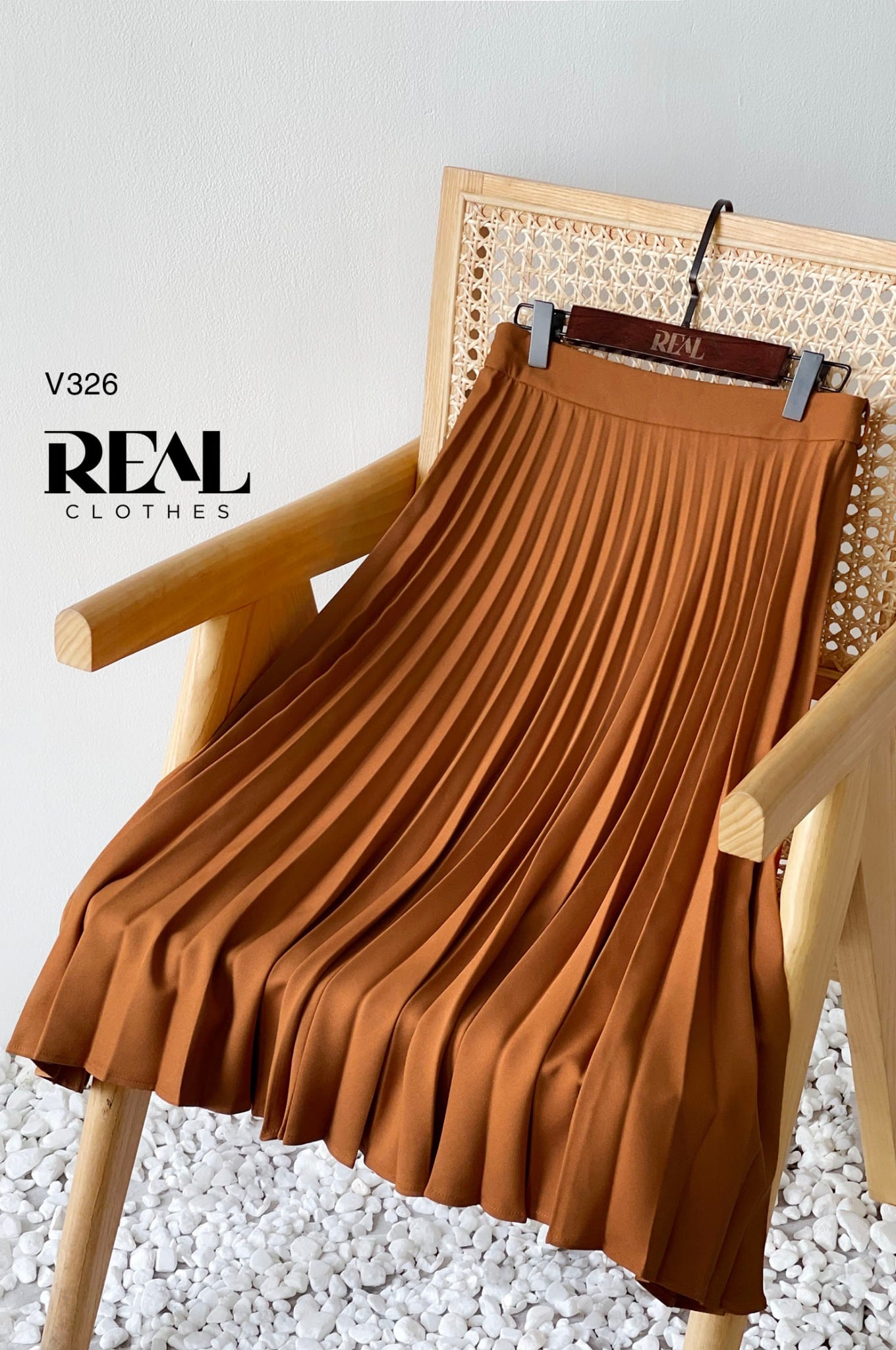 Váy rẻ quạt nâu FINAL SALE