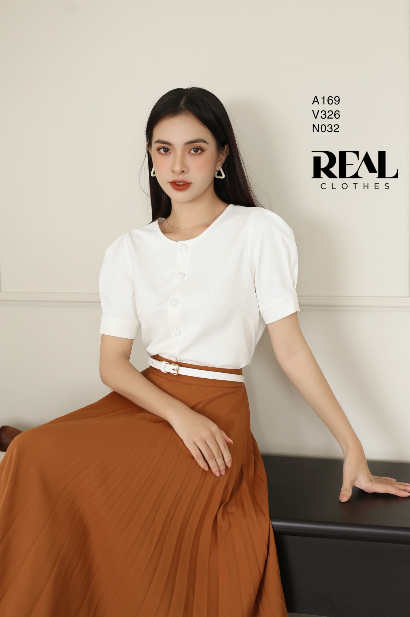 Váy rẻ quạt nâu FINAL SALE