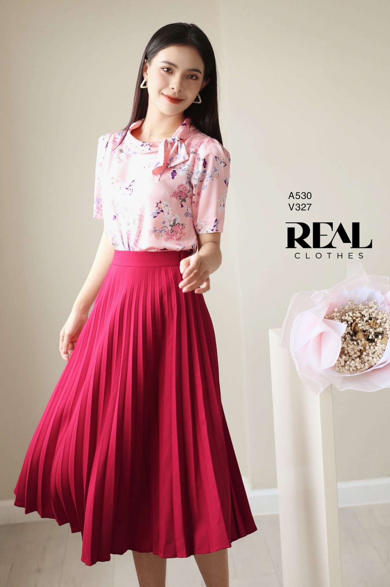 Váy rẻ quạt đỏ FINAL SALE