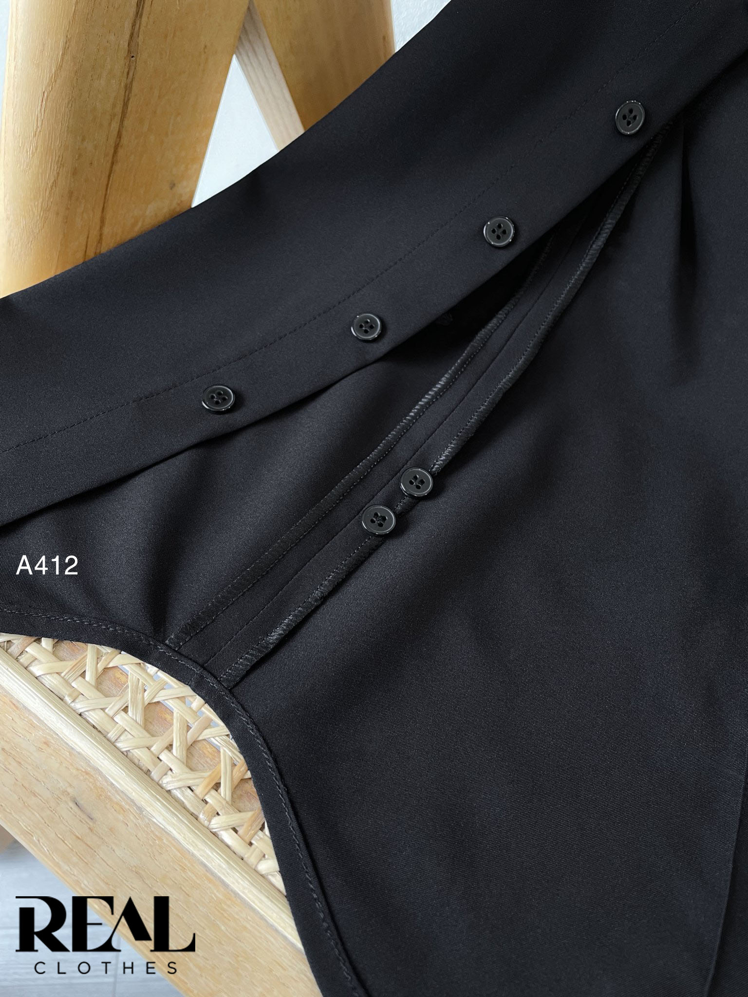 Sơ mi chít eo nano đen - size XS