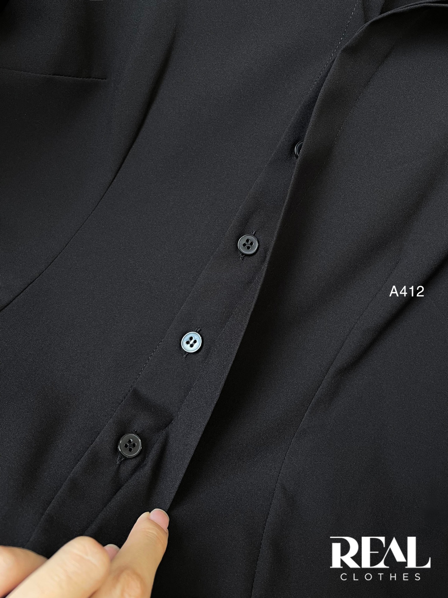 Sơ mi chít eo nano đen - size XS