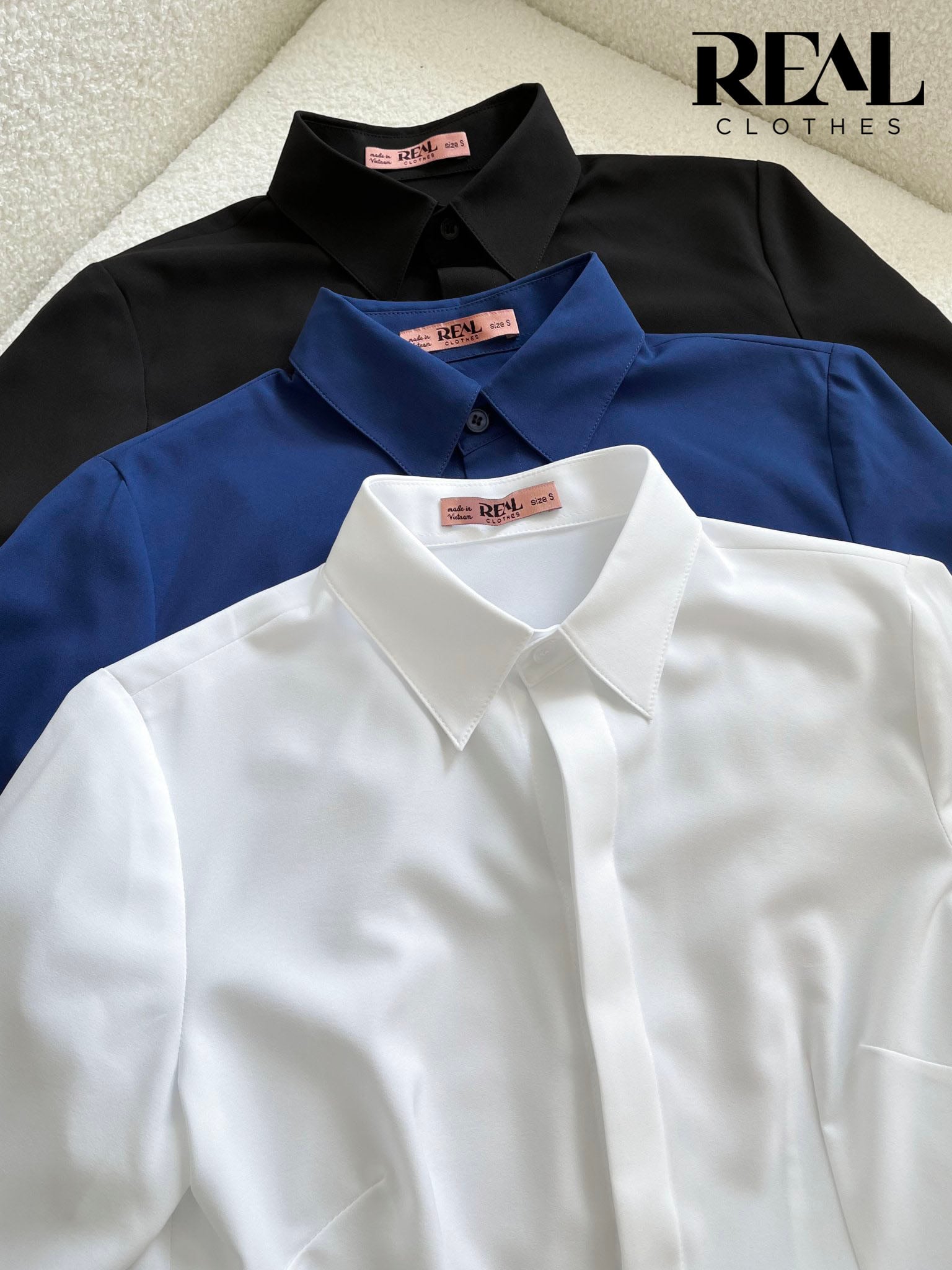 Sơ mi chít eo nano navy SALE - size S