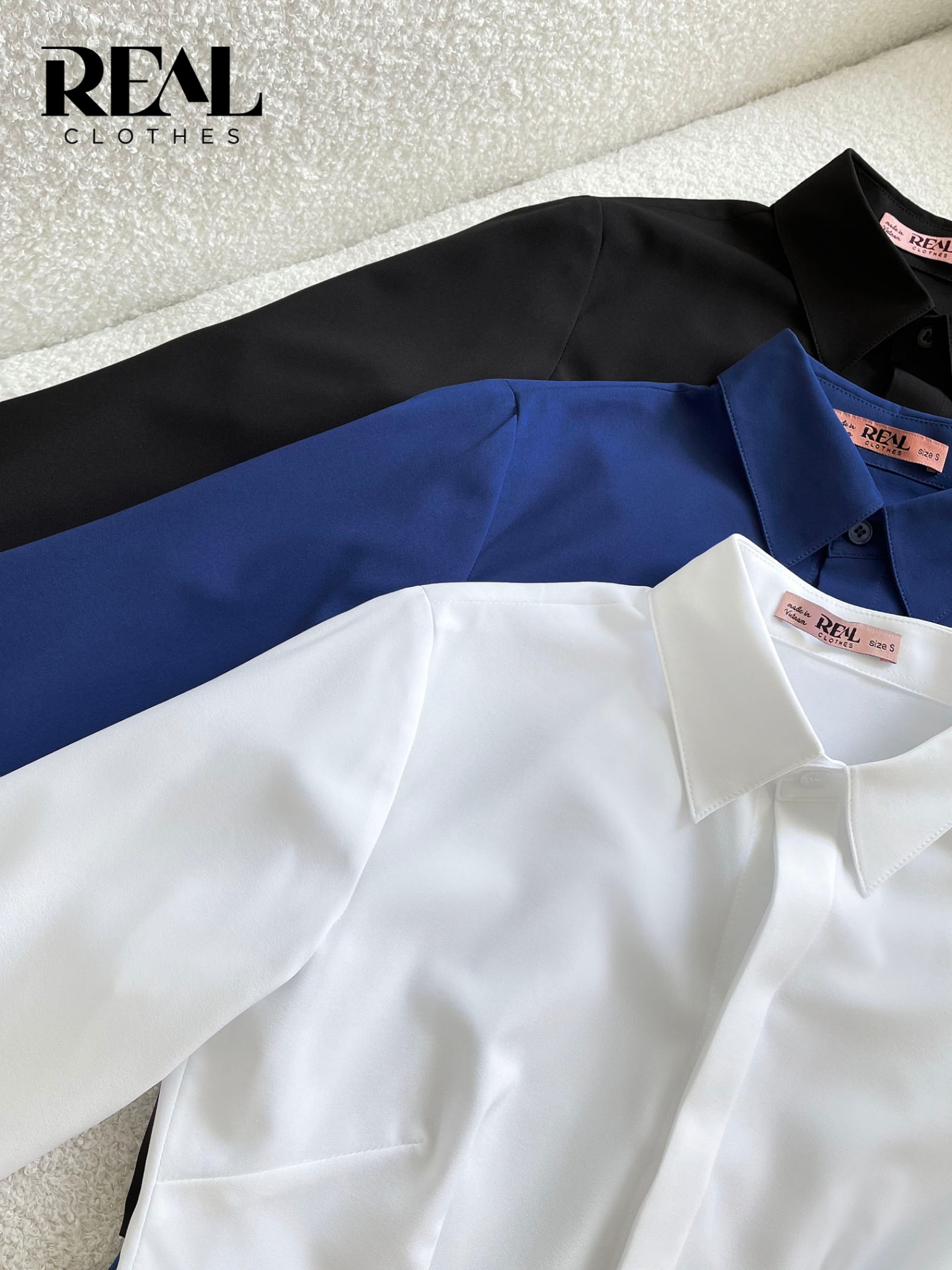 Sơ mi chít eo nano đen - size XS