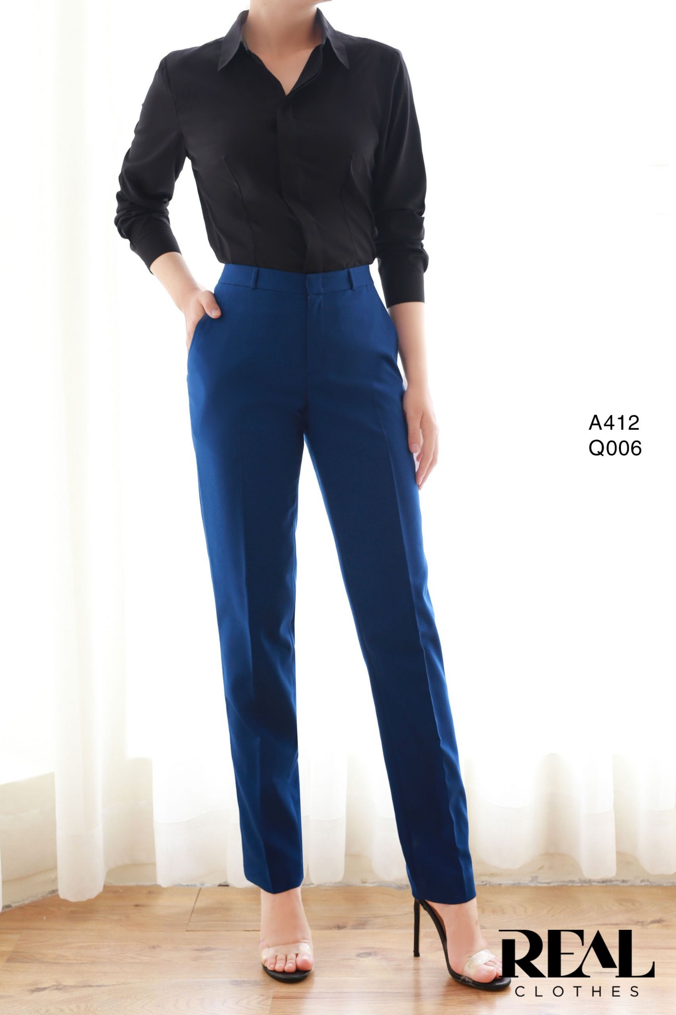 Sơ mi chít eo nano đen - size XS