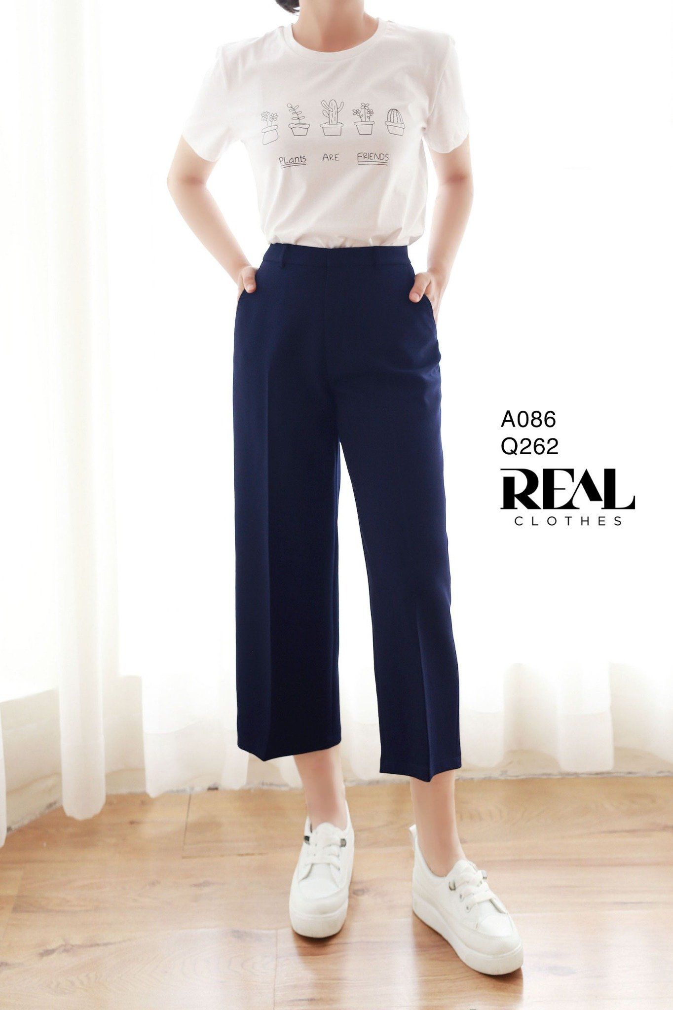  Quần culottes xanh đen 