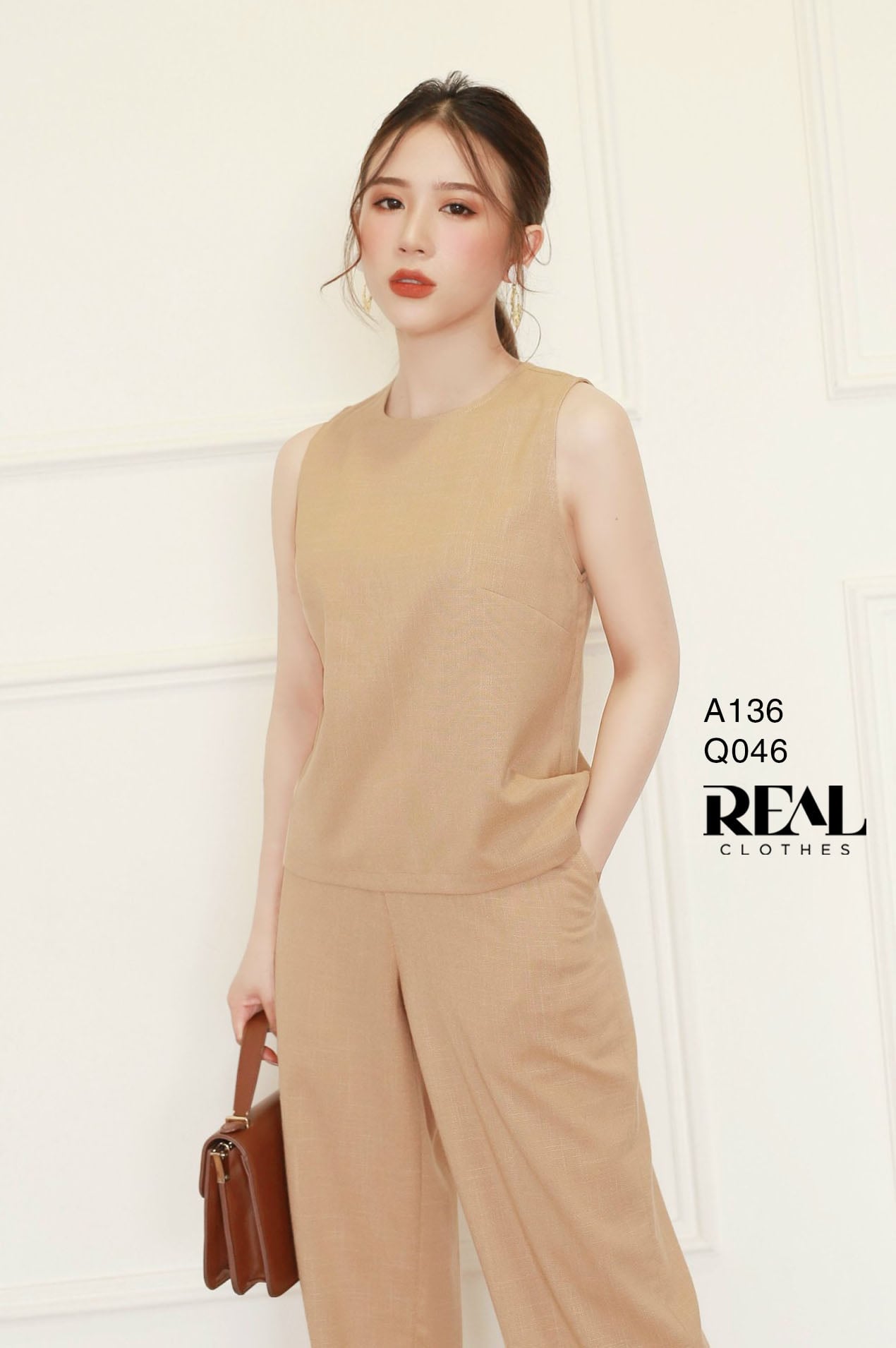 Quần suông linen cafe sữa